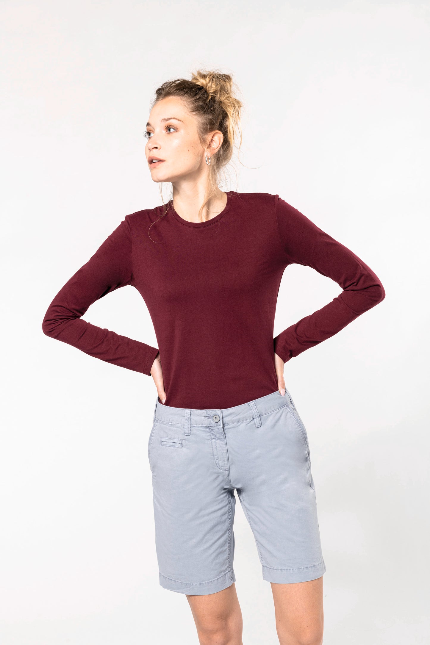 Damesbermuda met verwassen look