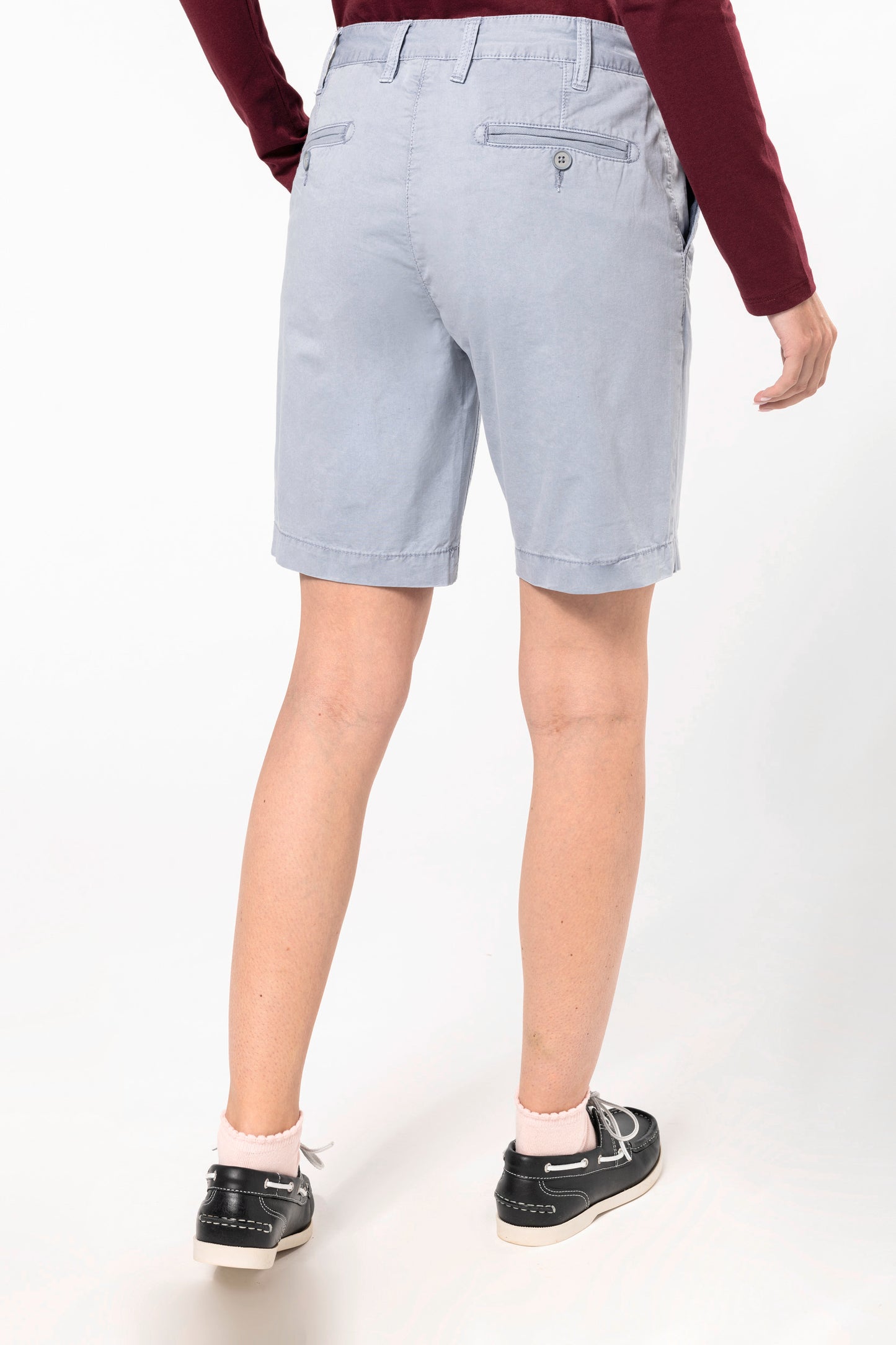 Damesbermuda met verwassen look