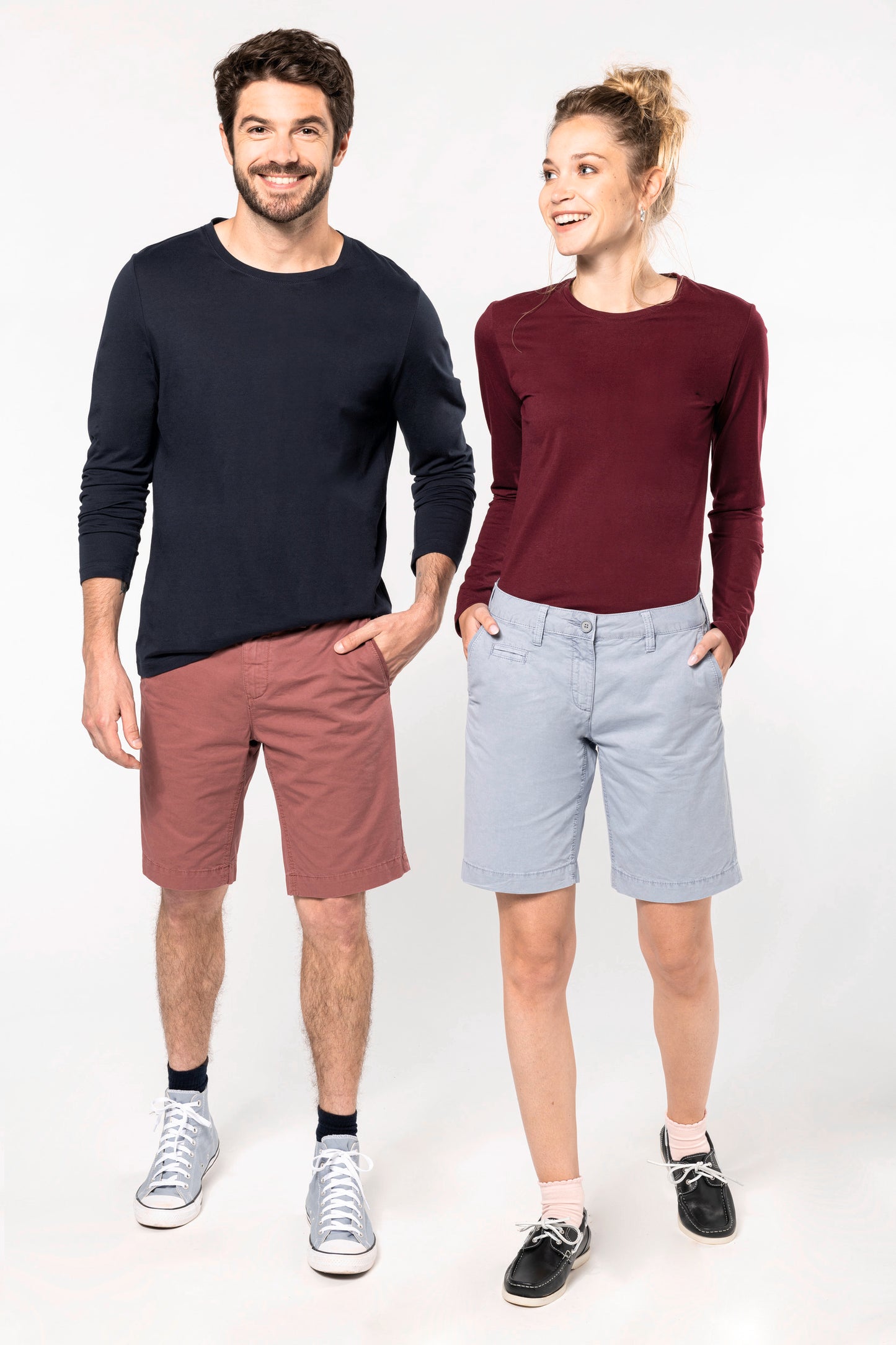 Damesbermuda met verwassen look