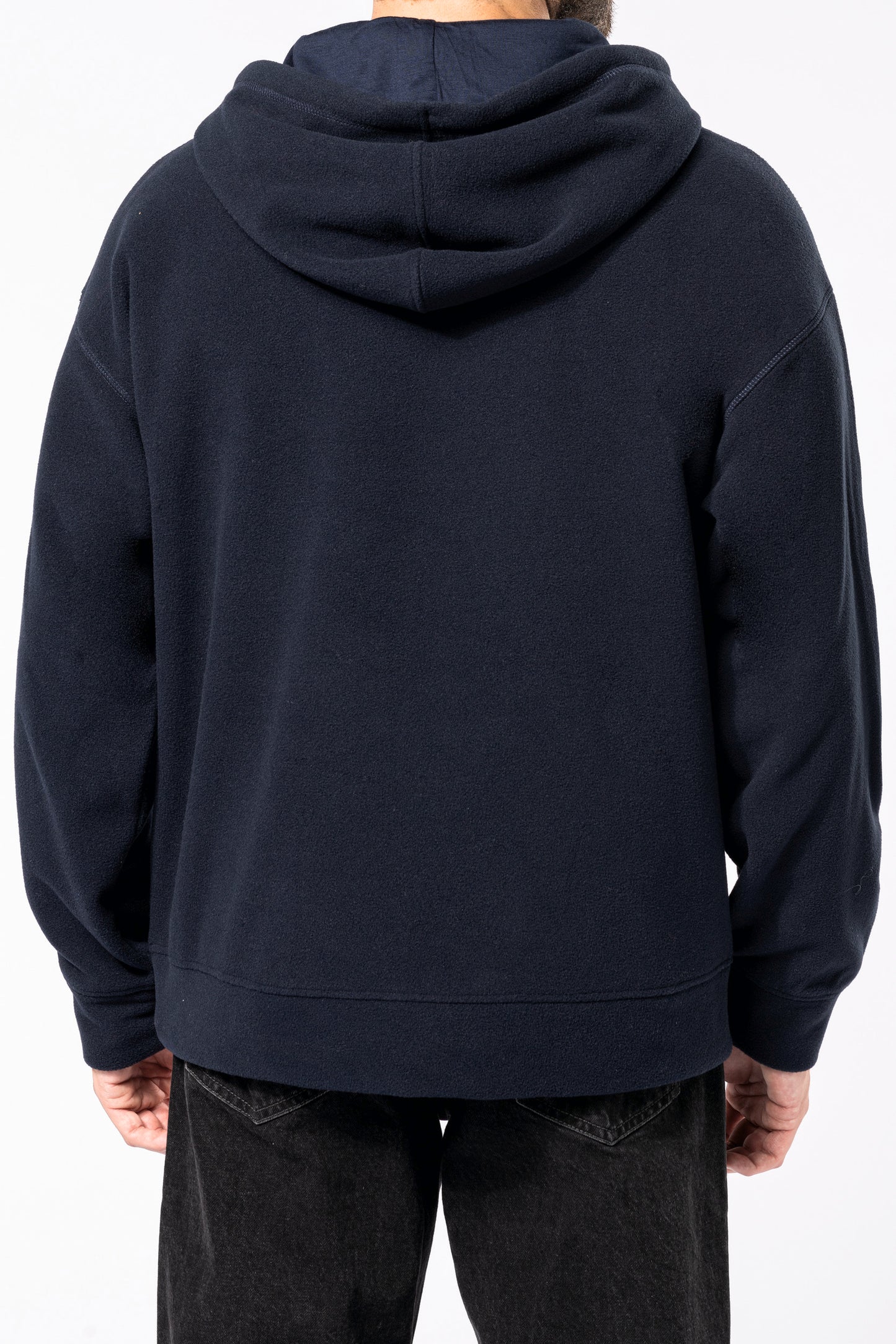 Oversized uniseks sweater met capuchon in gerecycleerd fleece