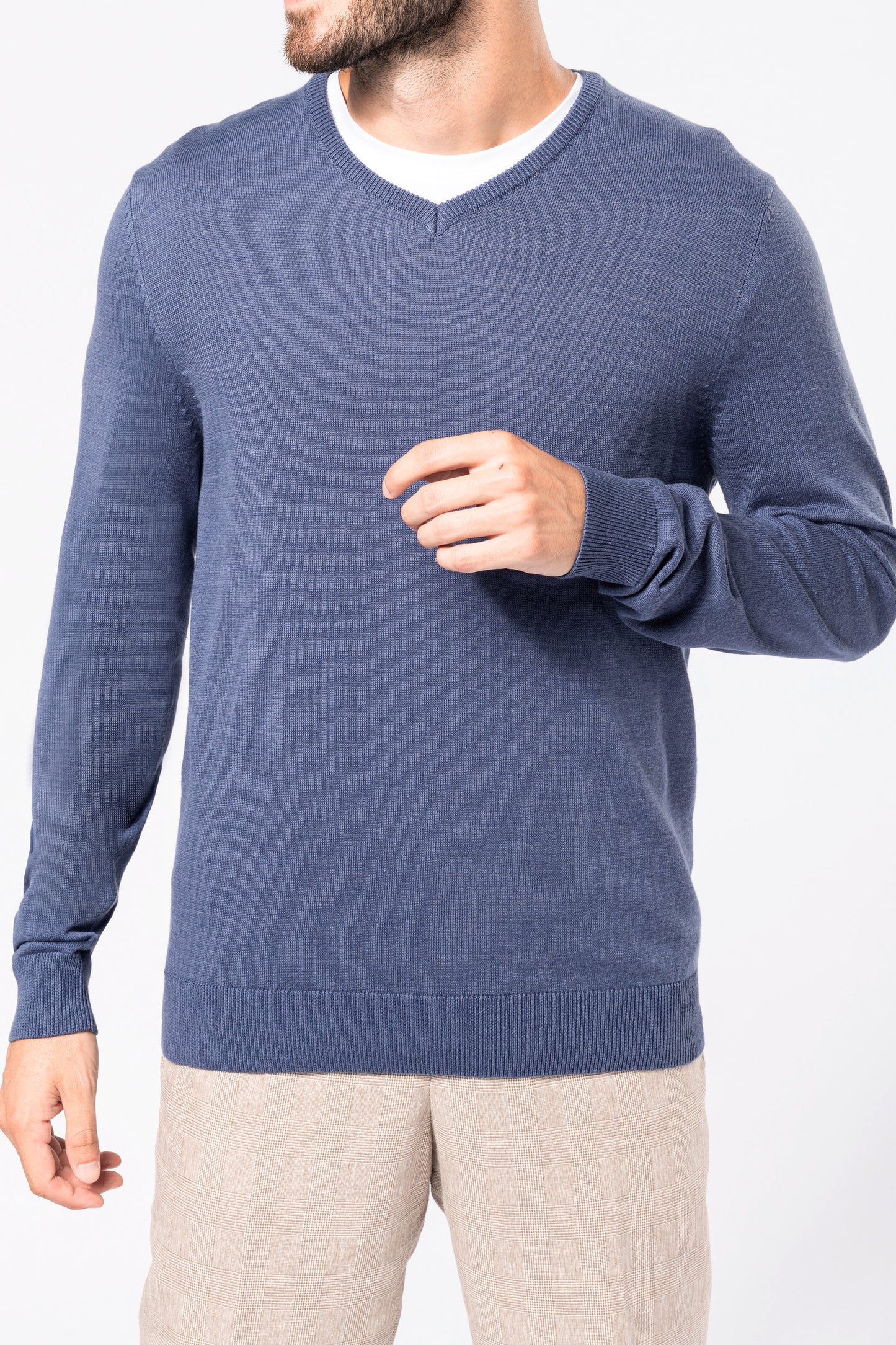 Heren pullover met v-hals