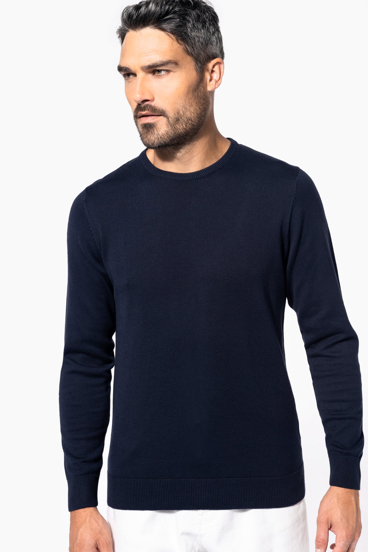 Herenpullover met ronde hals