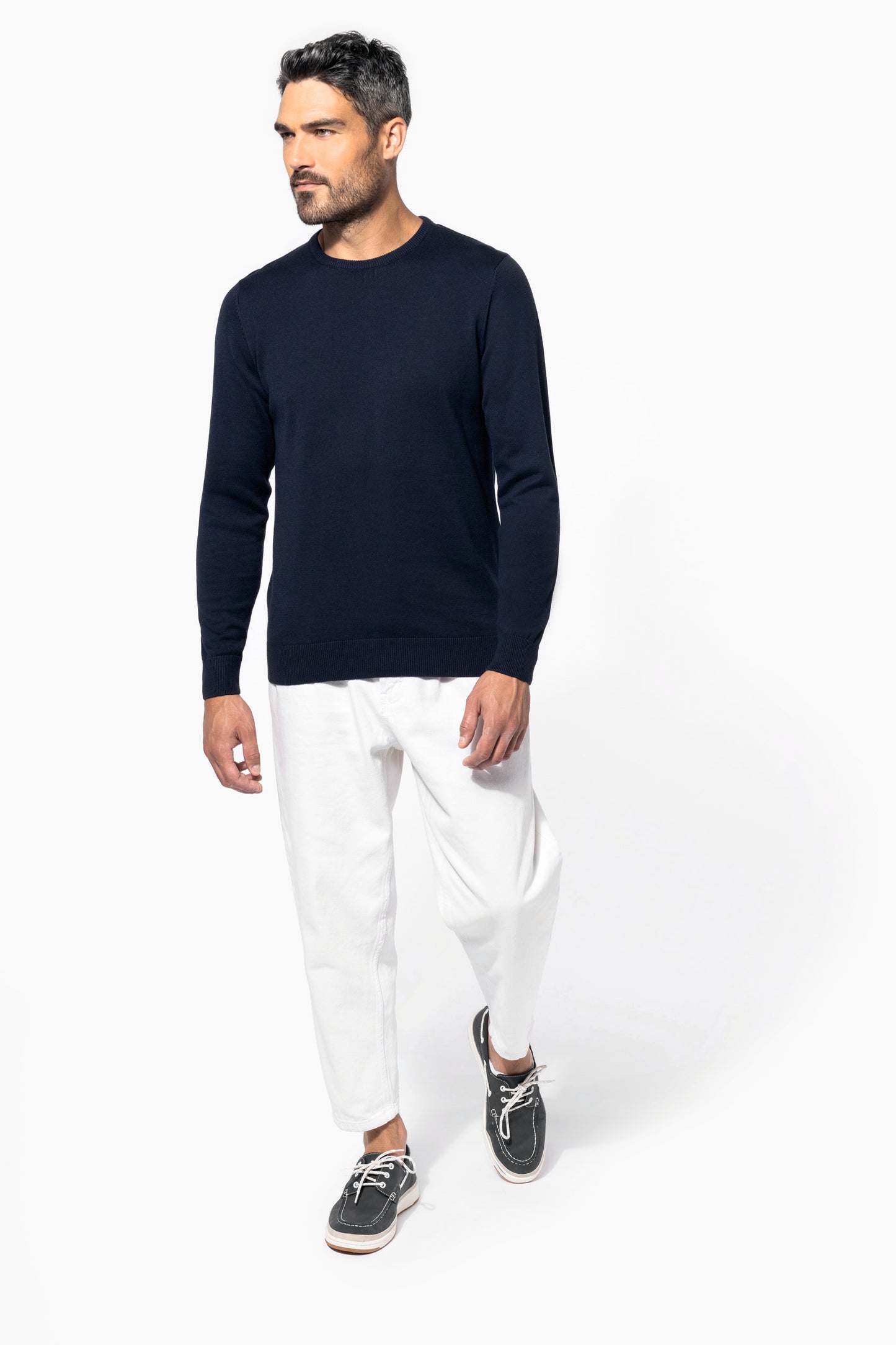 Herenpullover met ronde hals