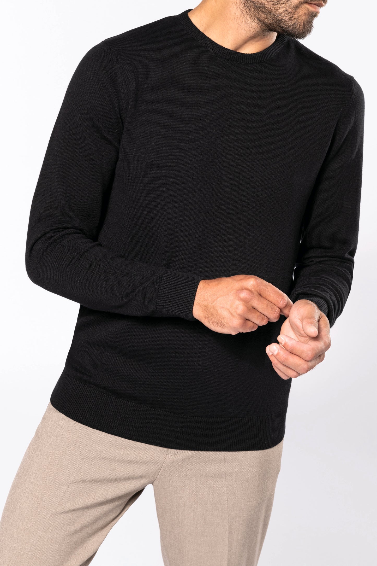 Herenpullover met ronde hals