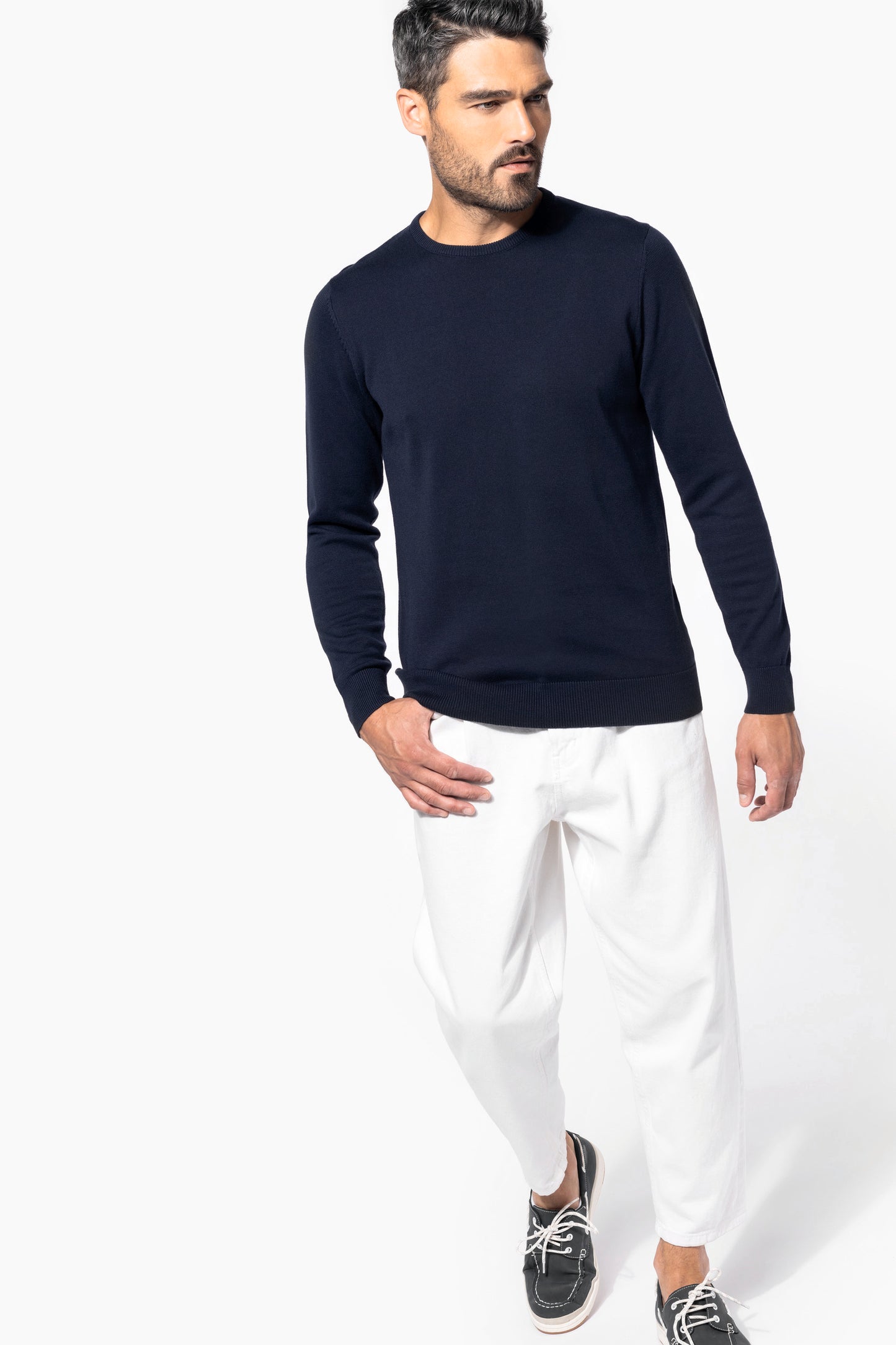 Herenpullover met ronde hals