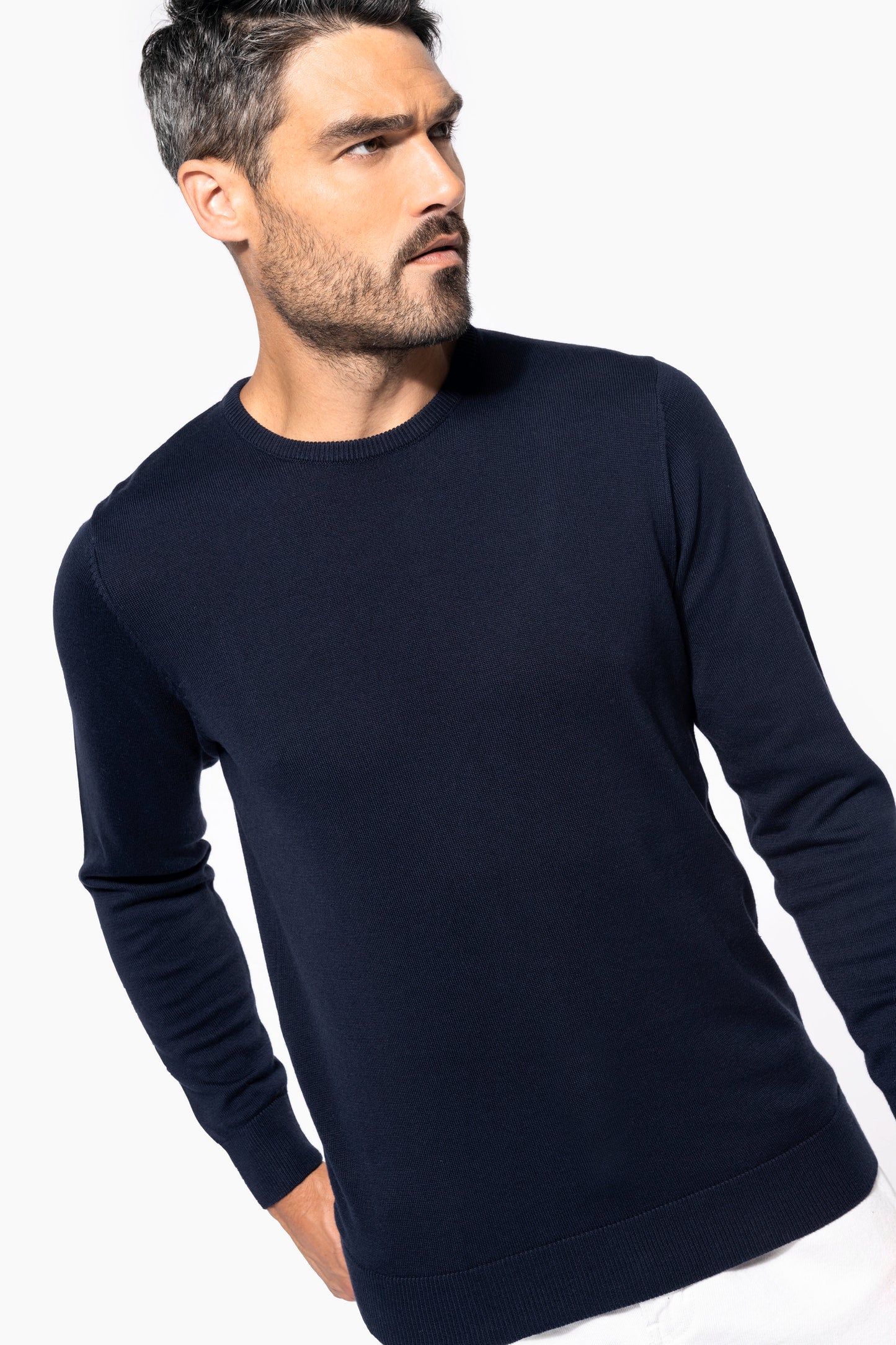 Herenpullover met ronde hals