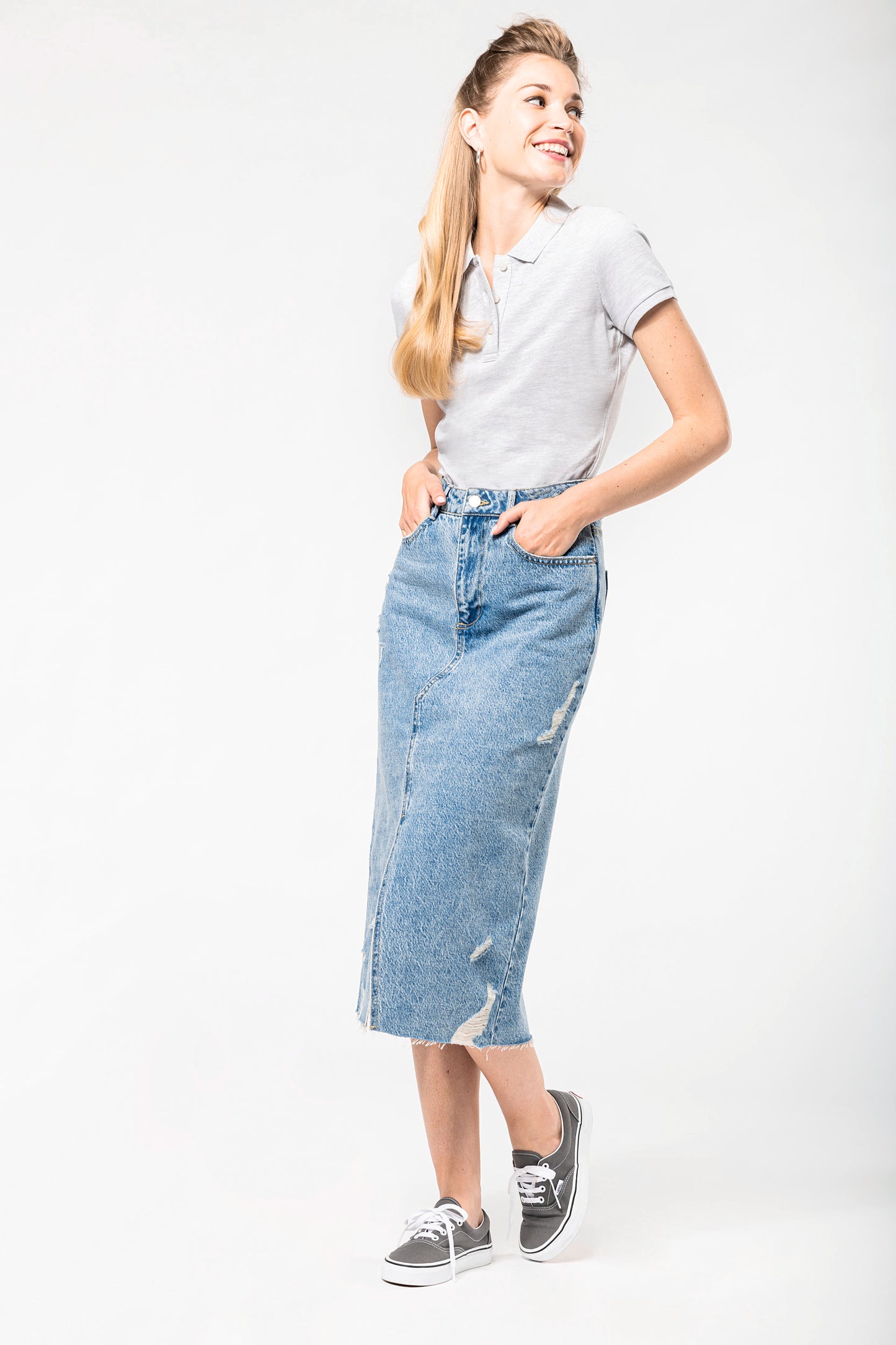 Vintage damespolo met korte mouwen