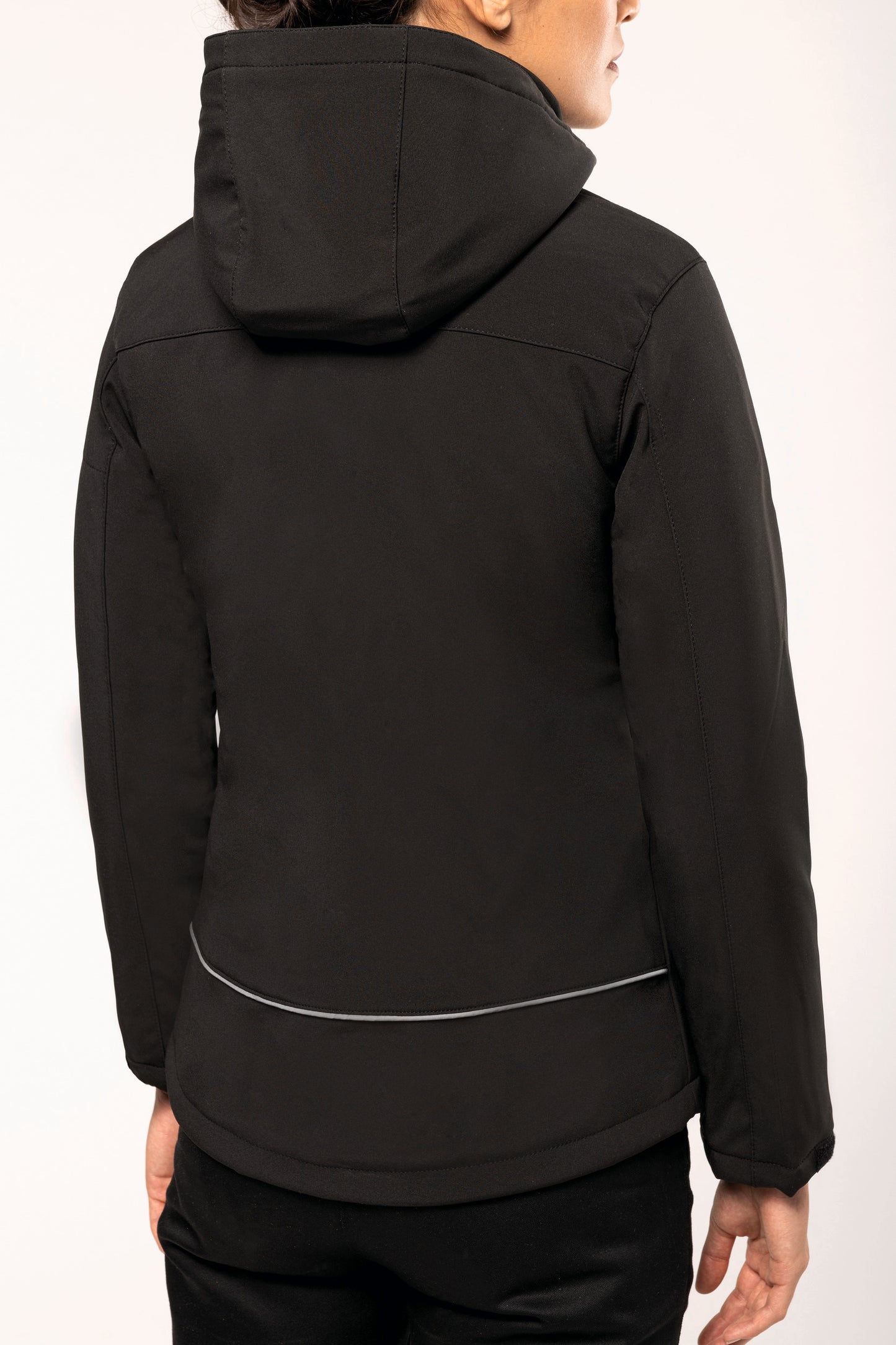Gewatteerde softshell damesparka met capuchon