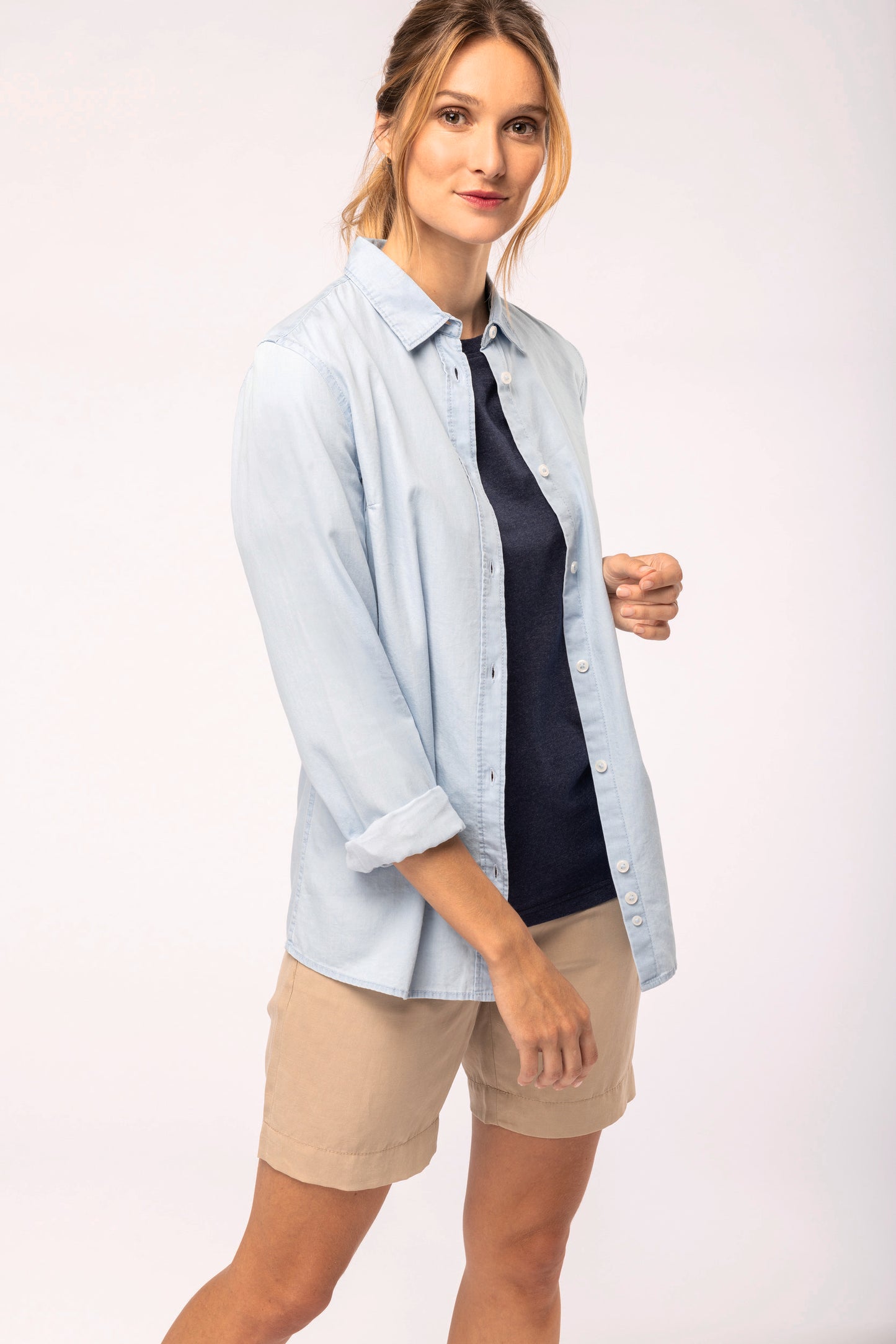 Afgewassen Twill damesblouse