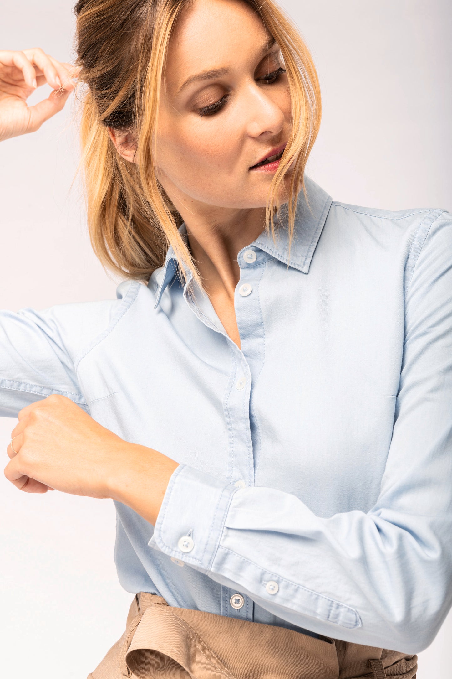 Afgewassen Twill damesblouse