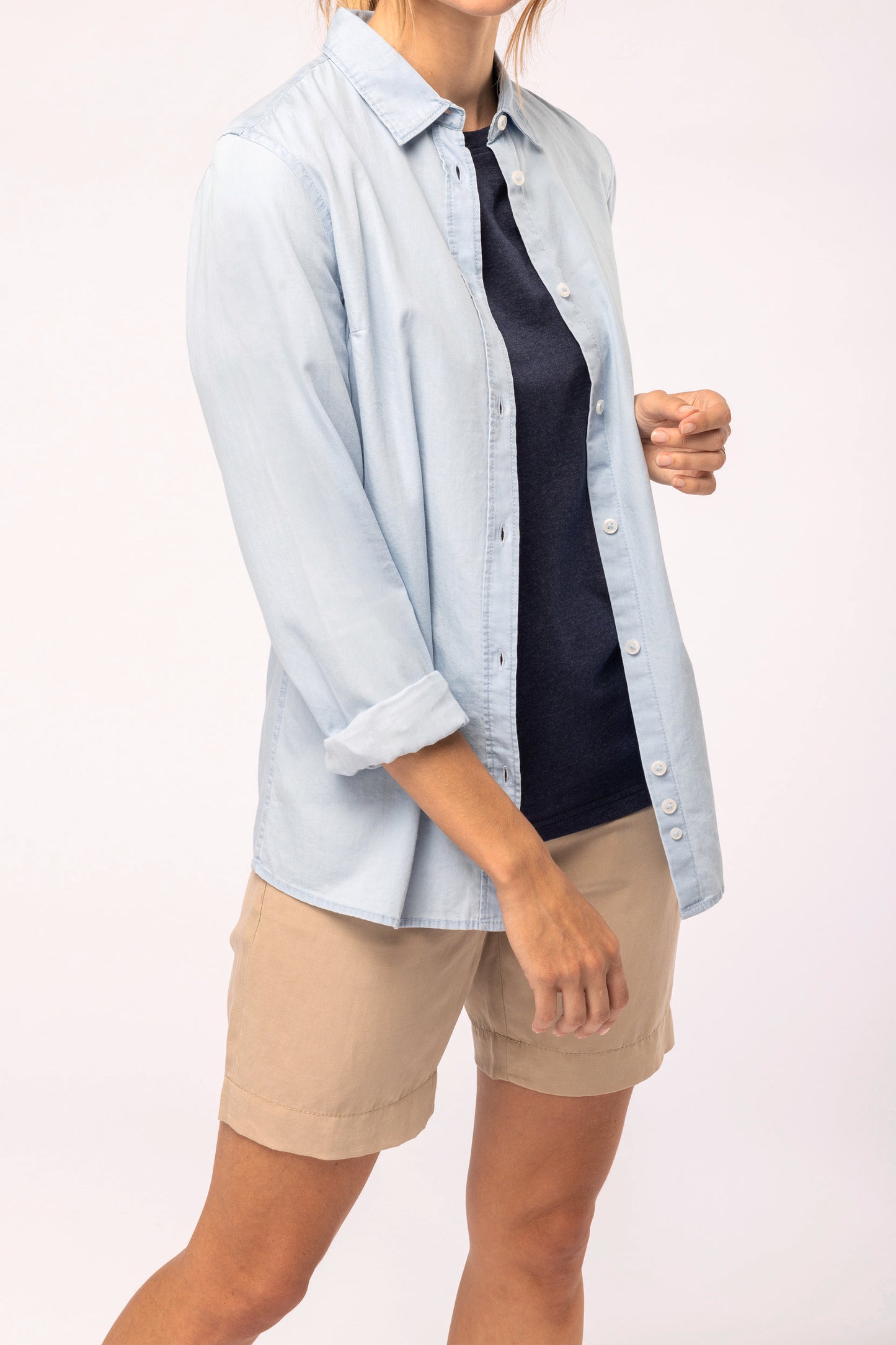 Afgewassen Twill damesblouse