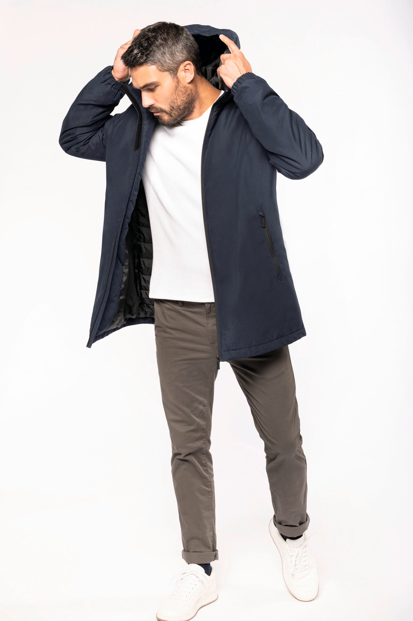 Unisex gerecyclede parka met capuchon