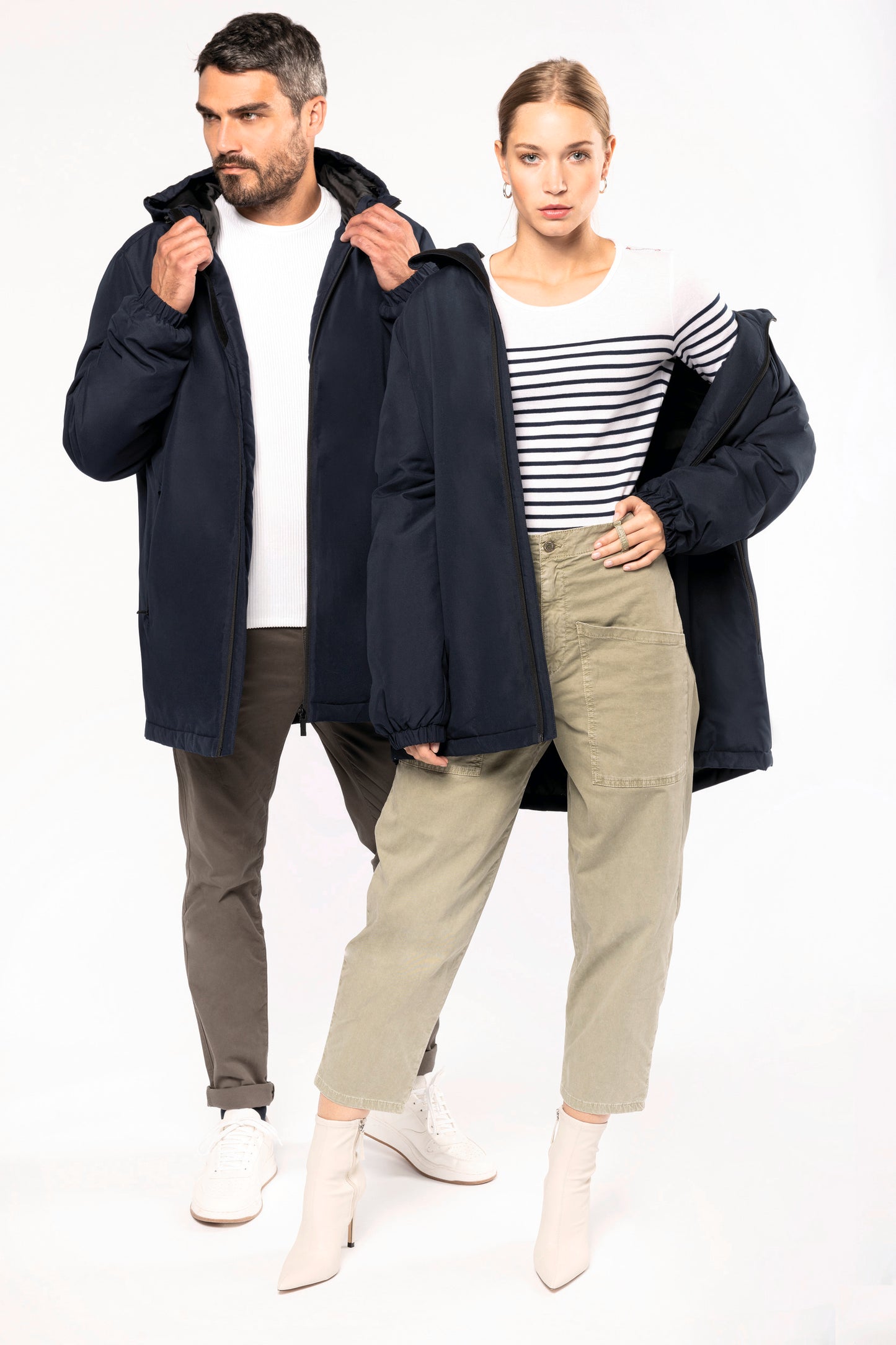Unisex gerecyclede parka met capuchon
