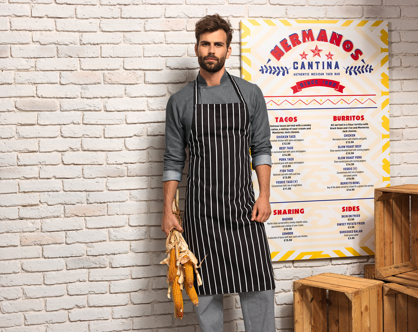 Classic Stripe Bib Apron
