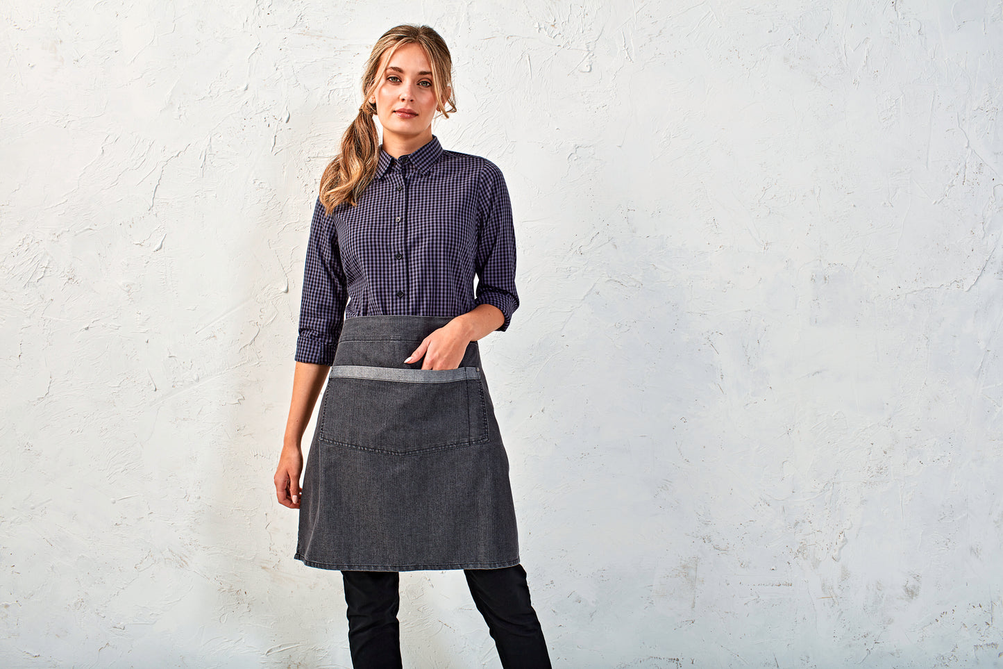 Domain - Contrast denim waist apron