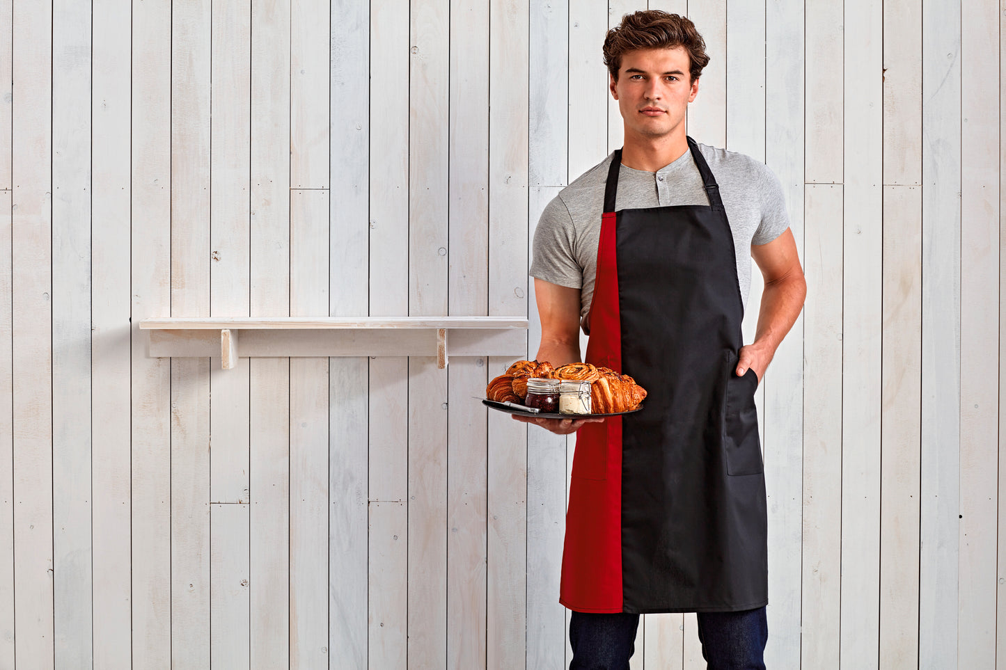 Contrast Bib Apron Schort