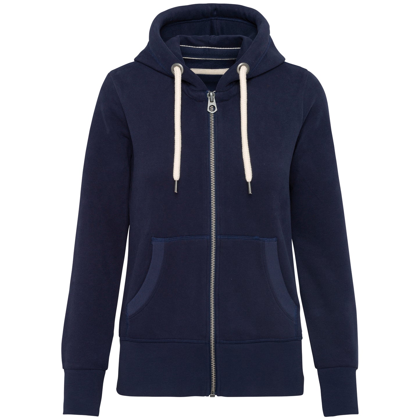 Vintage damessweater met rits en capuchon