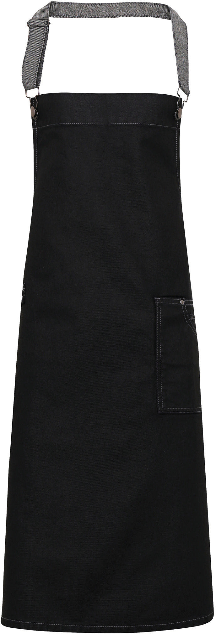 District - Waxed look denim bib apron