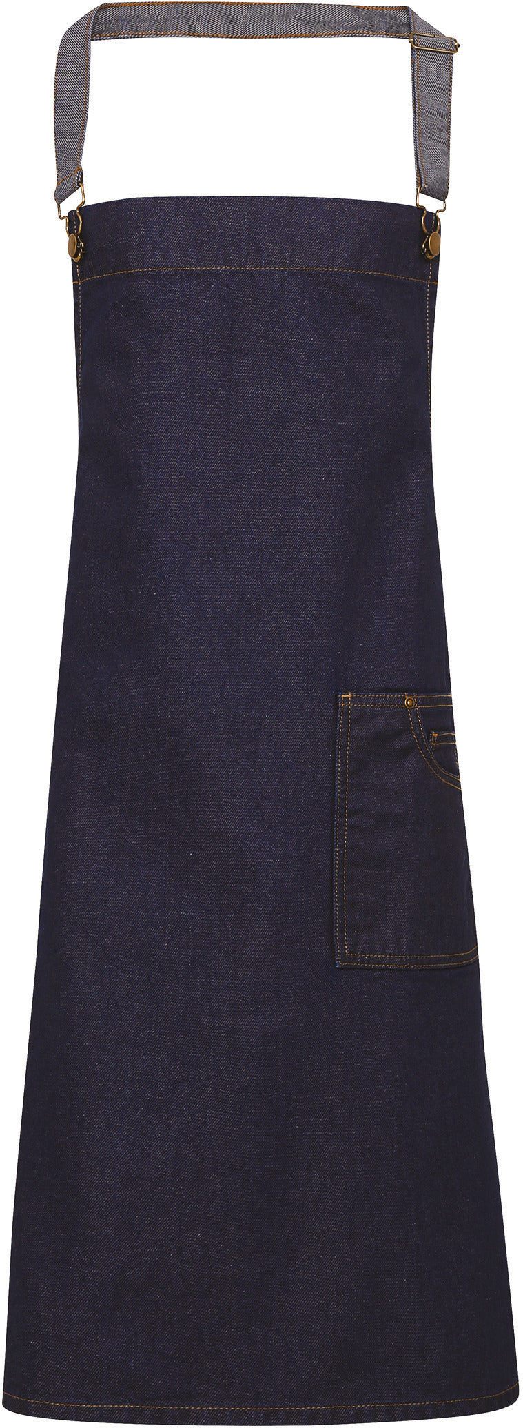 District - Waxed look denim bib apron