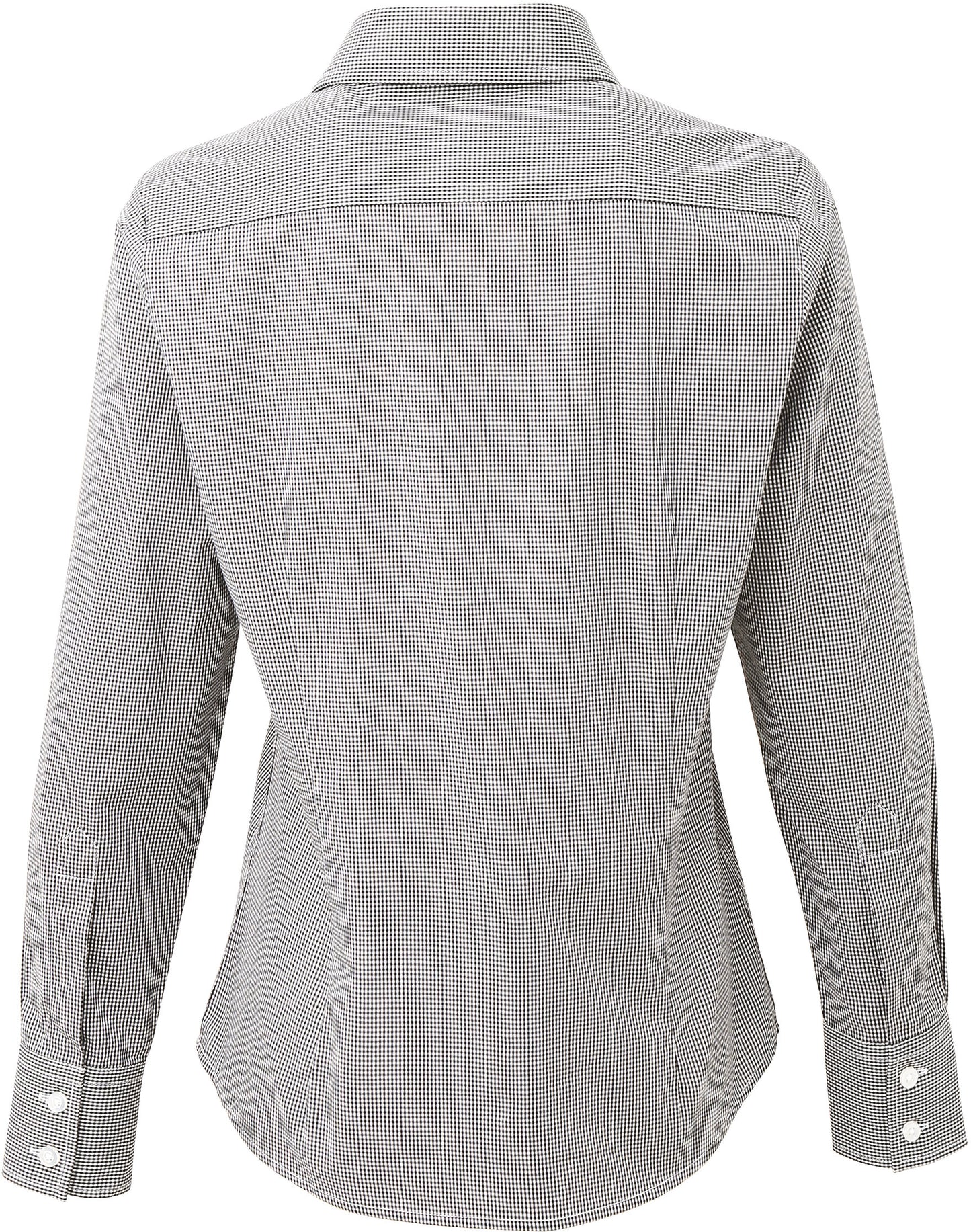 Ladies' long sleeve microcheck gingham shirt
