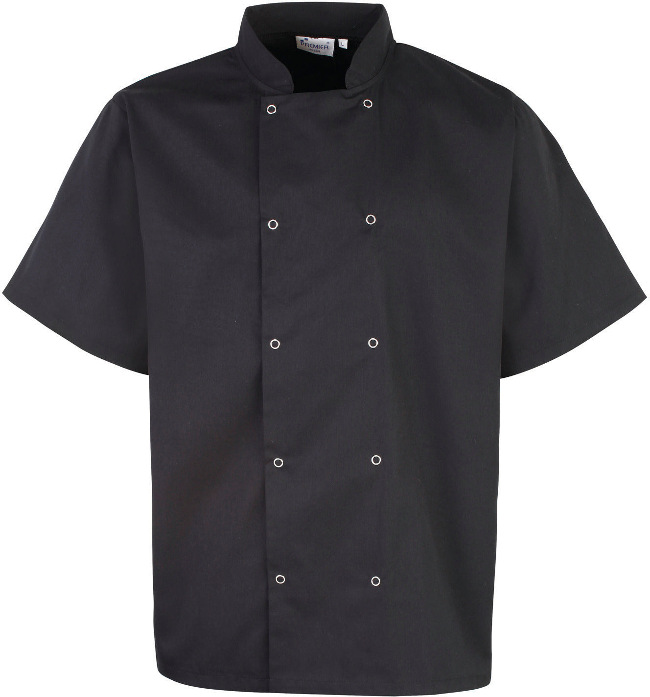 Studded Front Short Sleeve Chef's Jacket