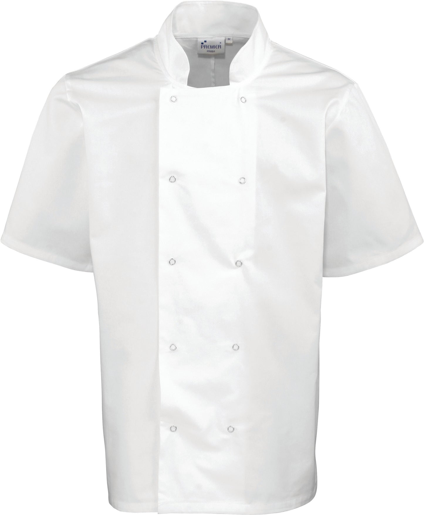 Studded Front Short Sleeve Chef's Jacket
