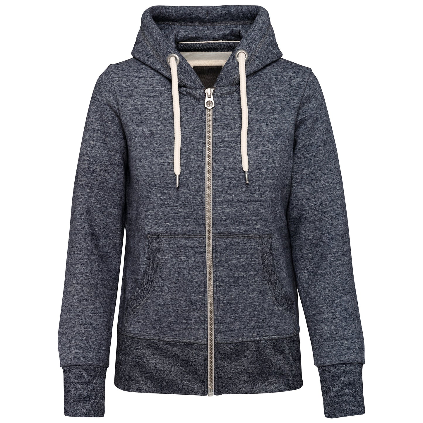 Vintage damessweater met rits en capuchon