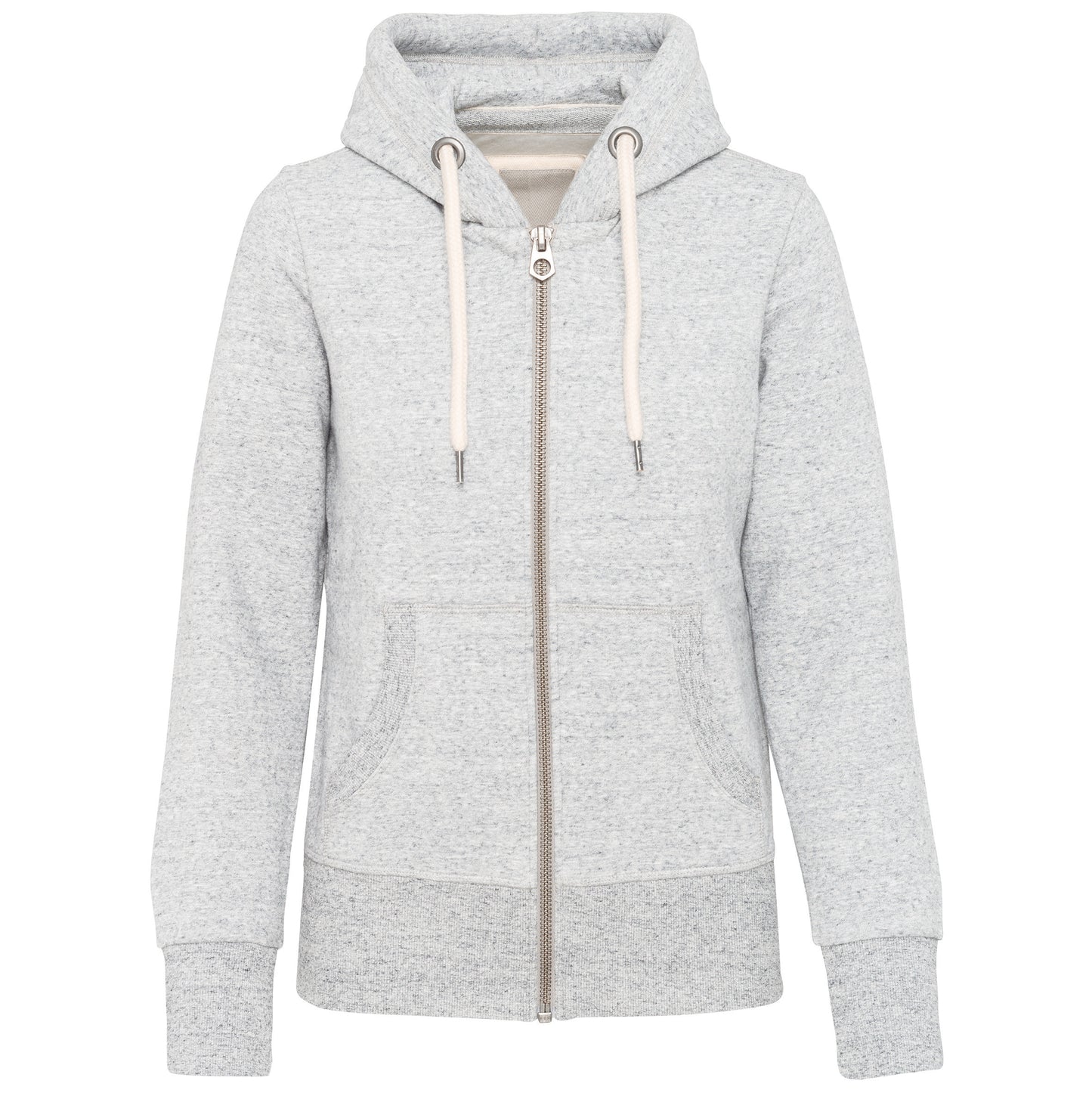 Vintage damessweater met rits en capuchon