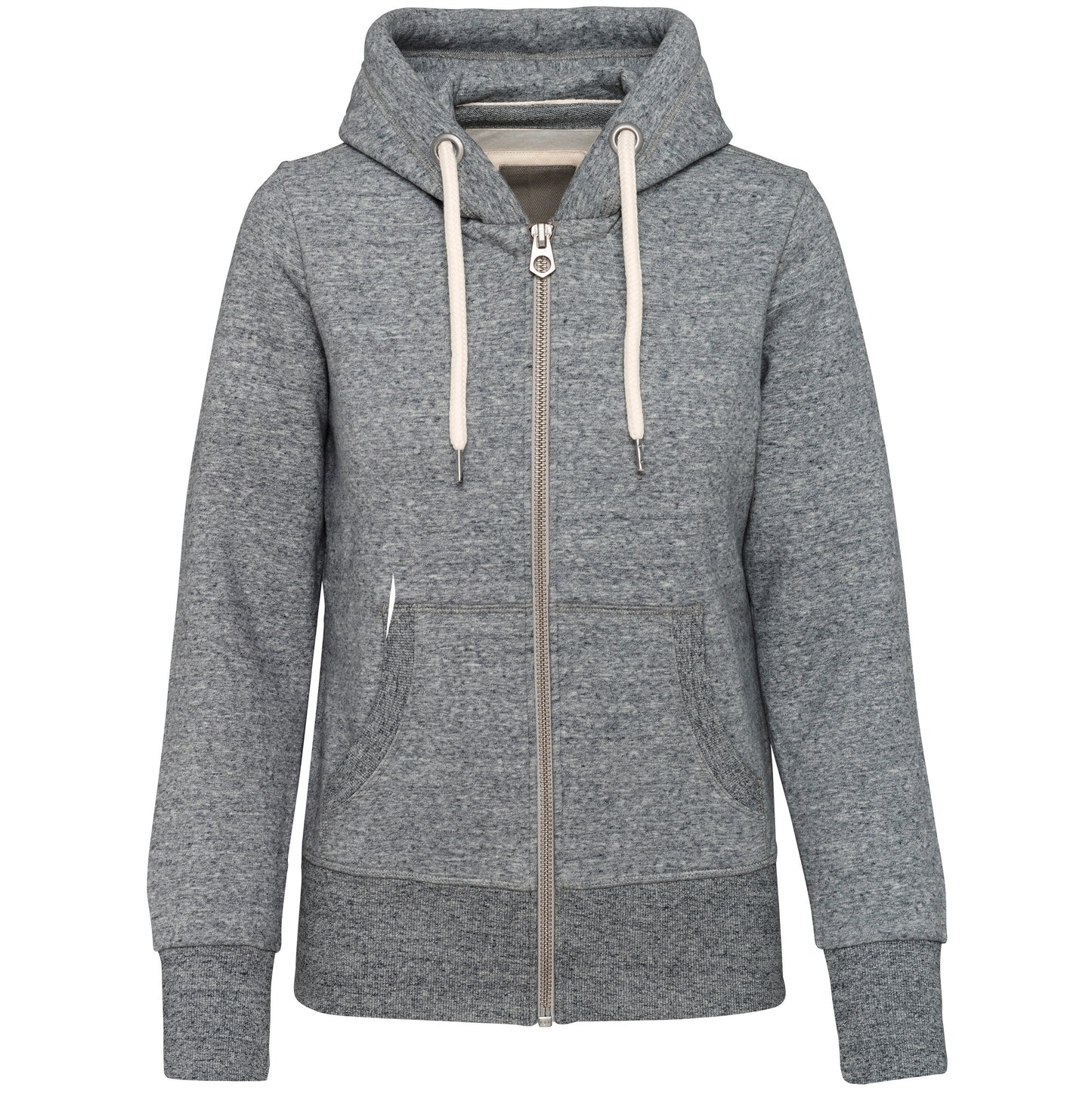 Vintage damessweater met rits en capuchon