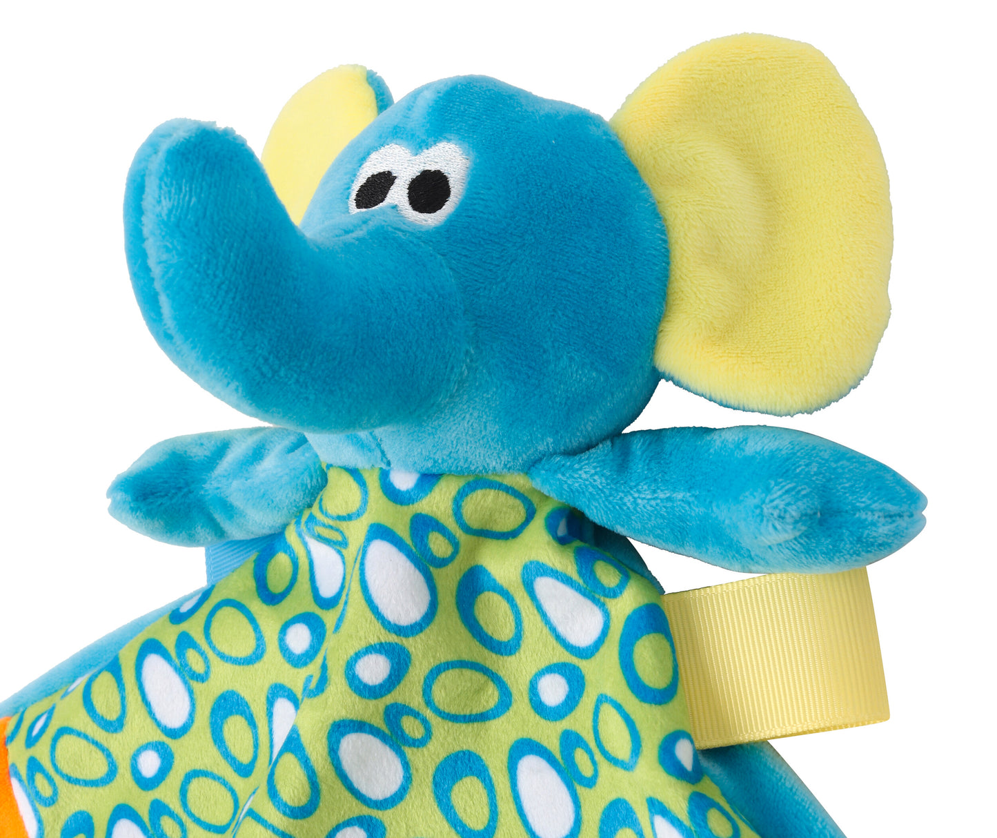 Veelkleurig plat knuffeldoekje olifant