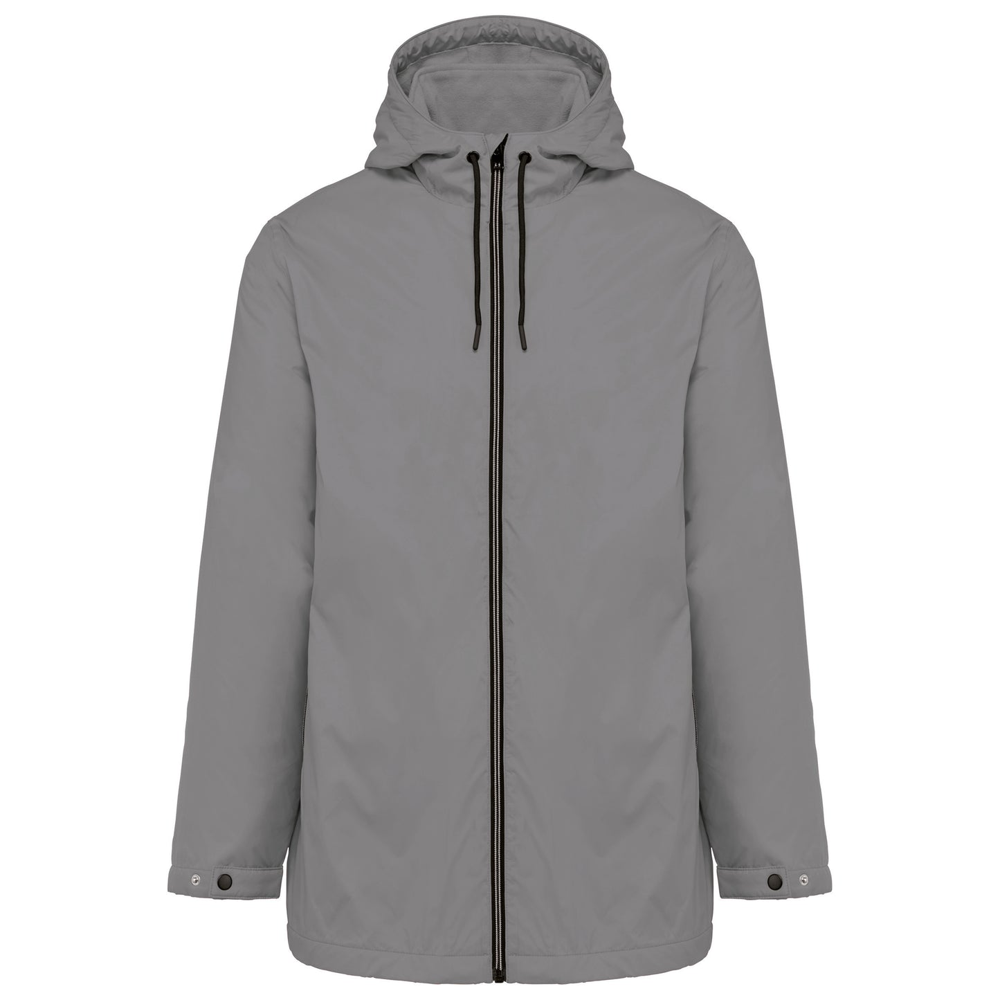 Uniseks fleecejas met gevoerde capuchon