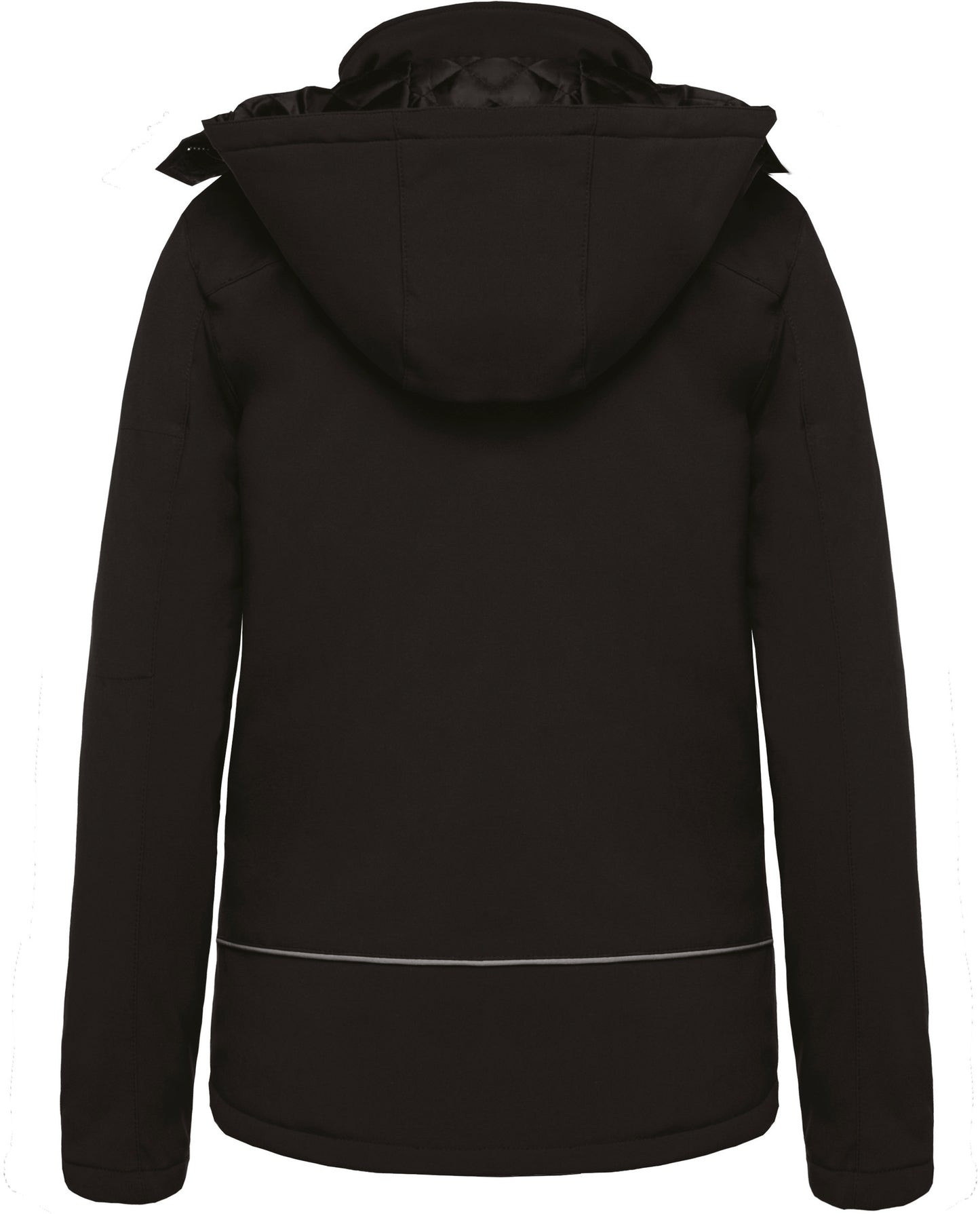 Gewatteerde softshell damesparka met capuchon