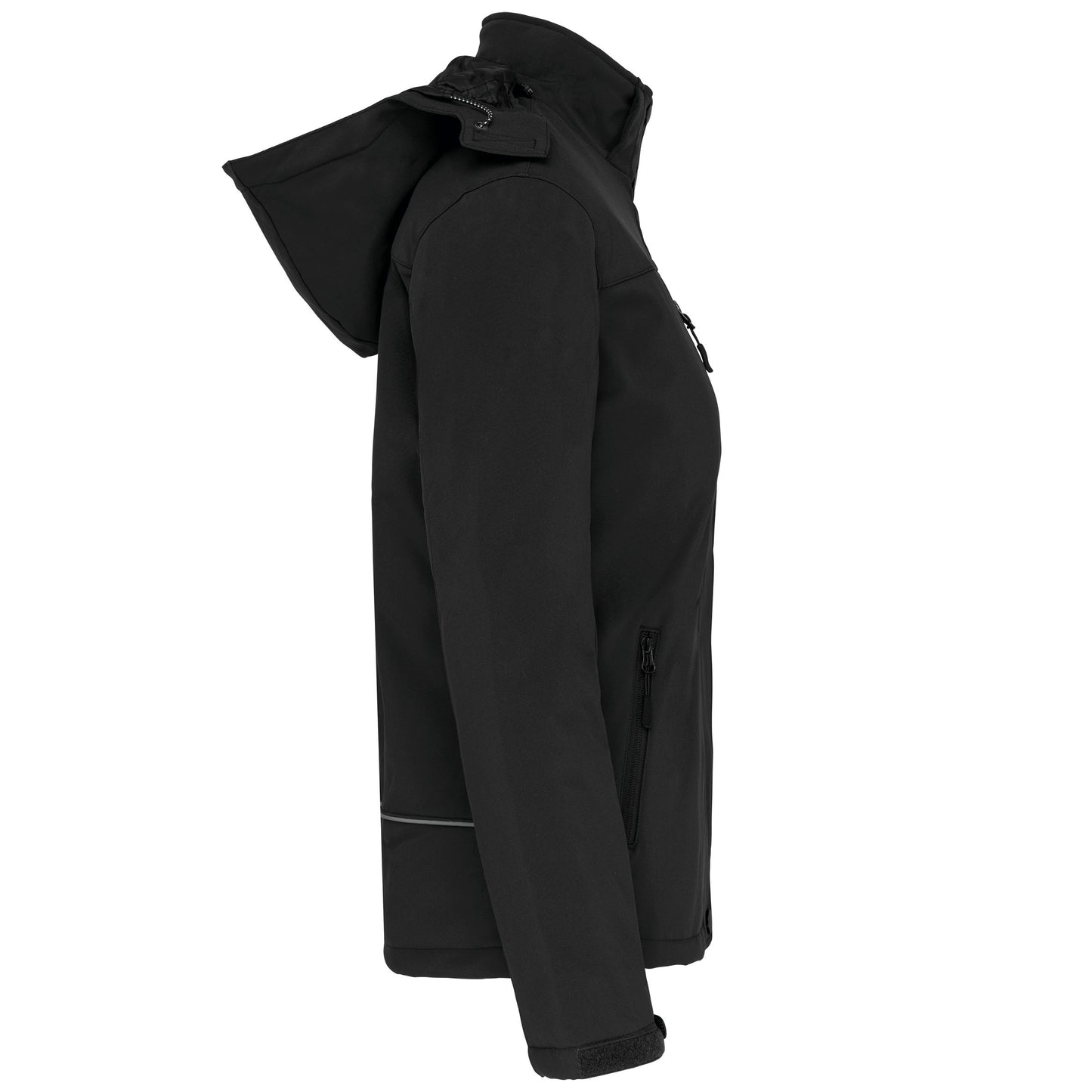 Gewatteerde softshell damesparka met capuchon