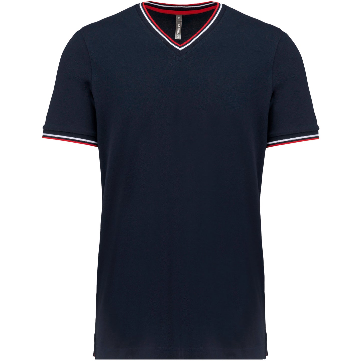 Heren-t-shirt piqué V-hals