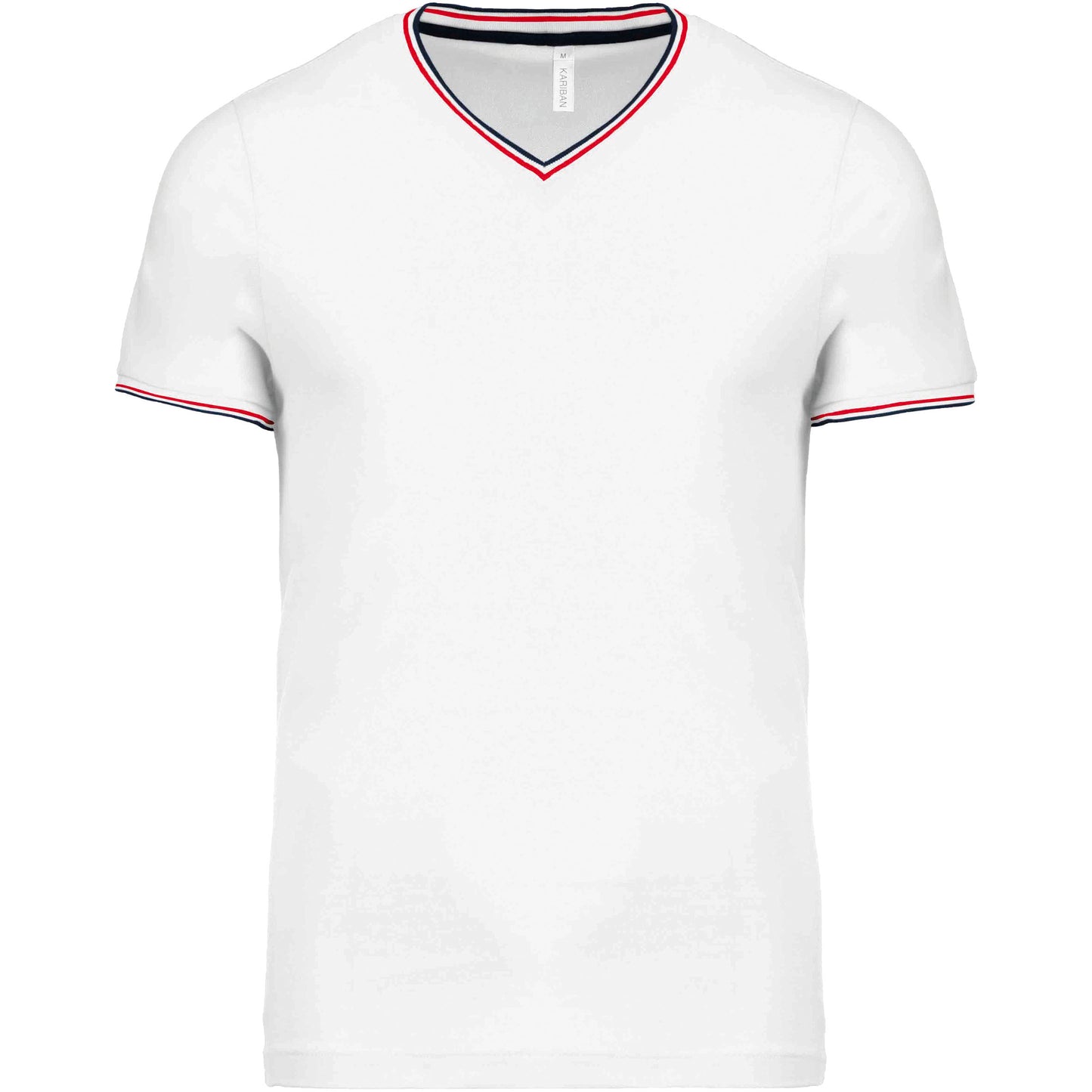 Heren-t-shirt piqué V-hals