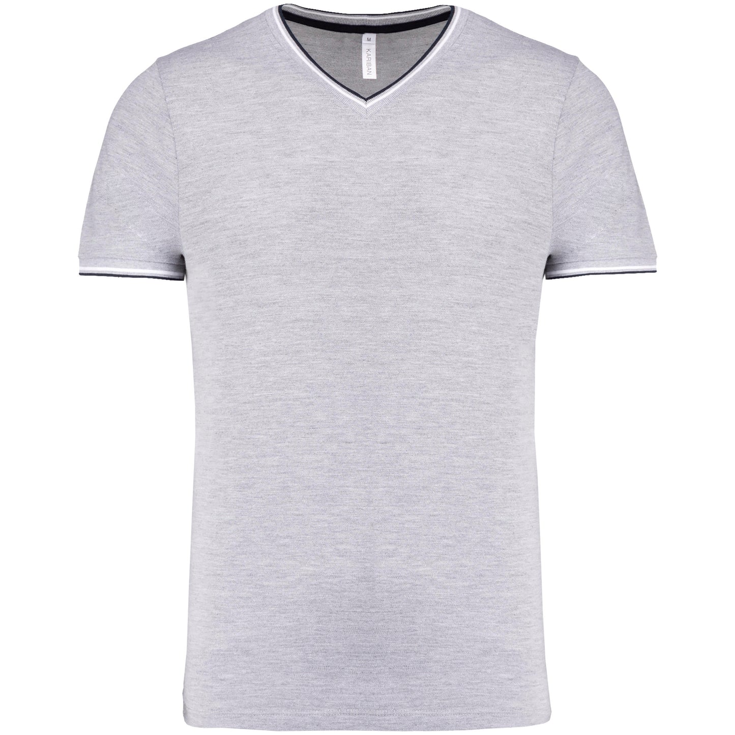 Heren-t-shirt piqué V-hals