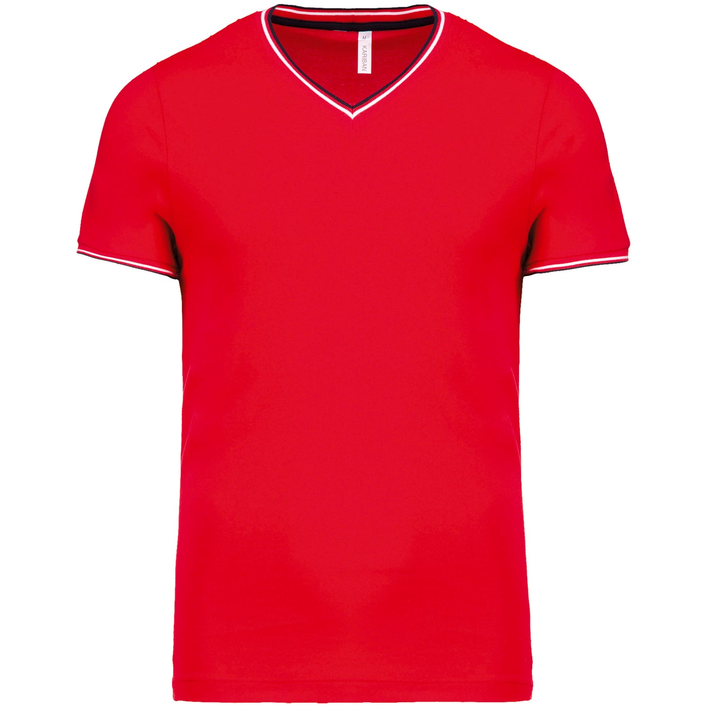 Heren-t-shirt piqué V-hals