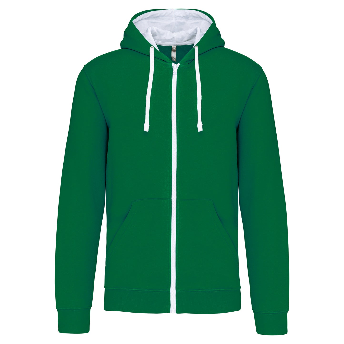 Herensweater met rits en capuchon in contrasterende kleur