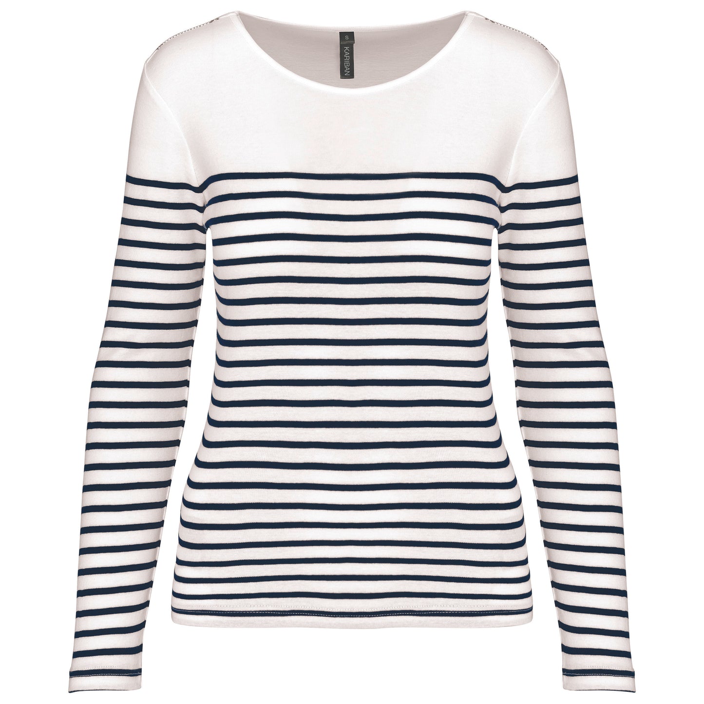 Gestreept dames-t-shirt lange mouwen