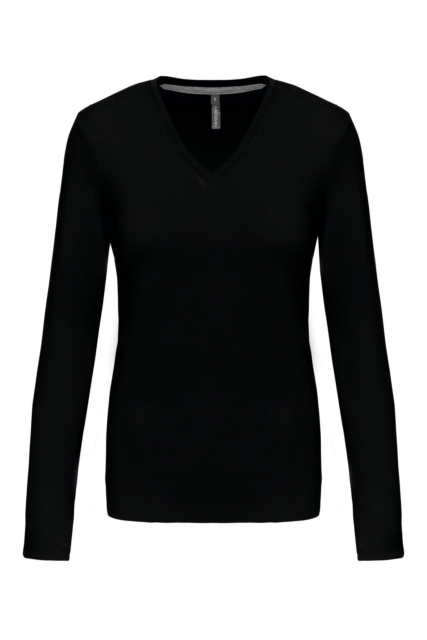 Dames t-shirt V-hals lange mouwen