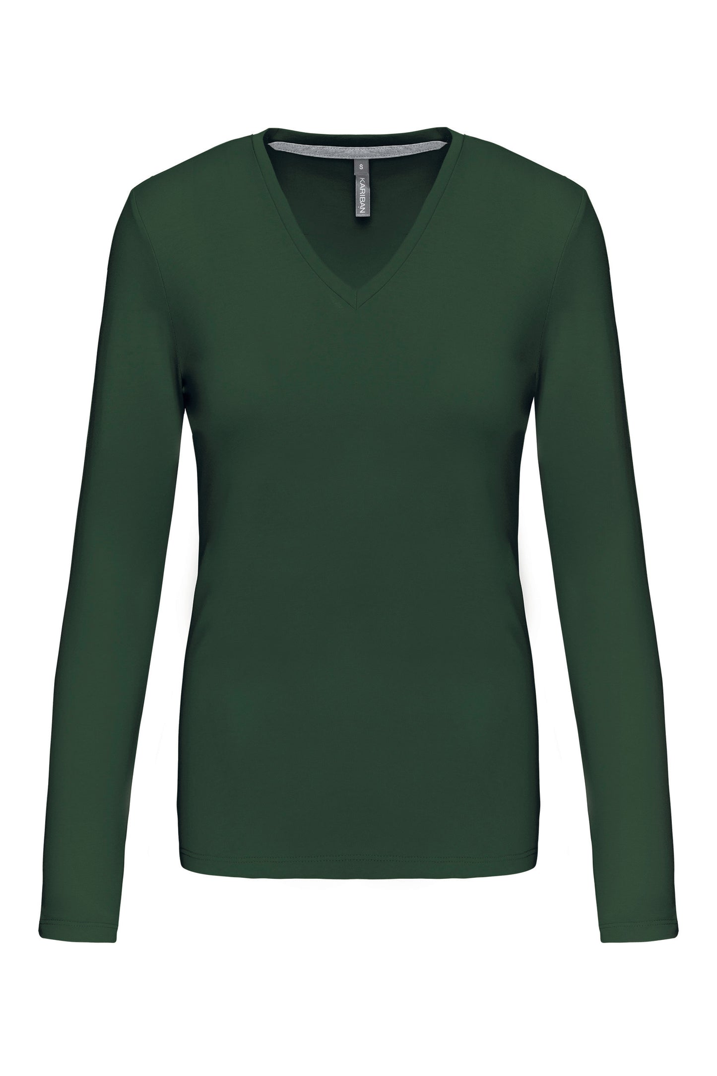 Dames t-shirt V-hals lange mouwen