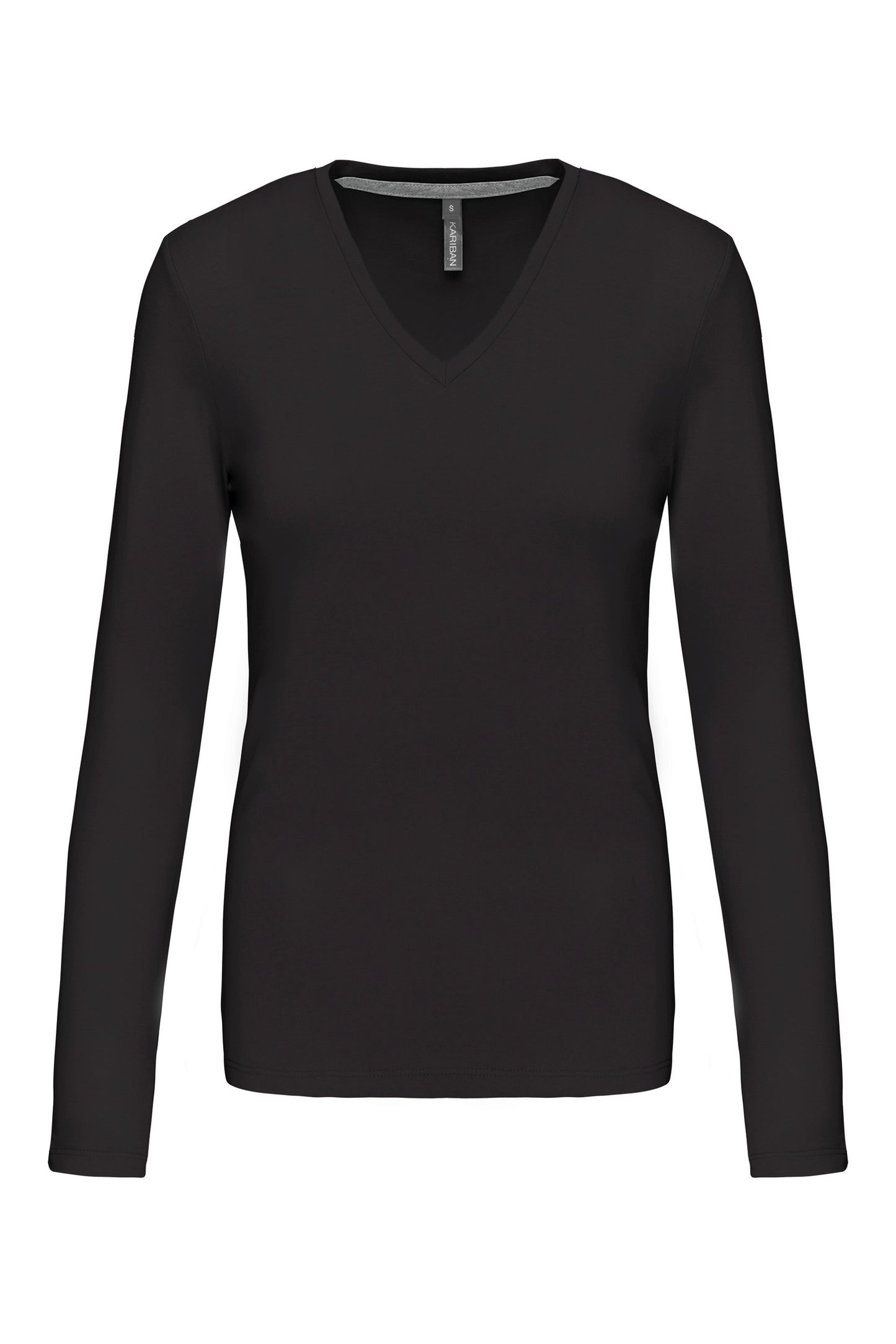 Dames t-shirt V-hals lange mouwen