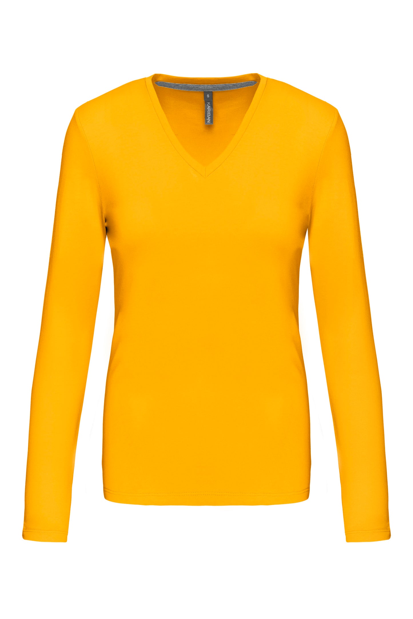 Dames t-shirt V-hals lange mouwen