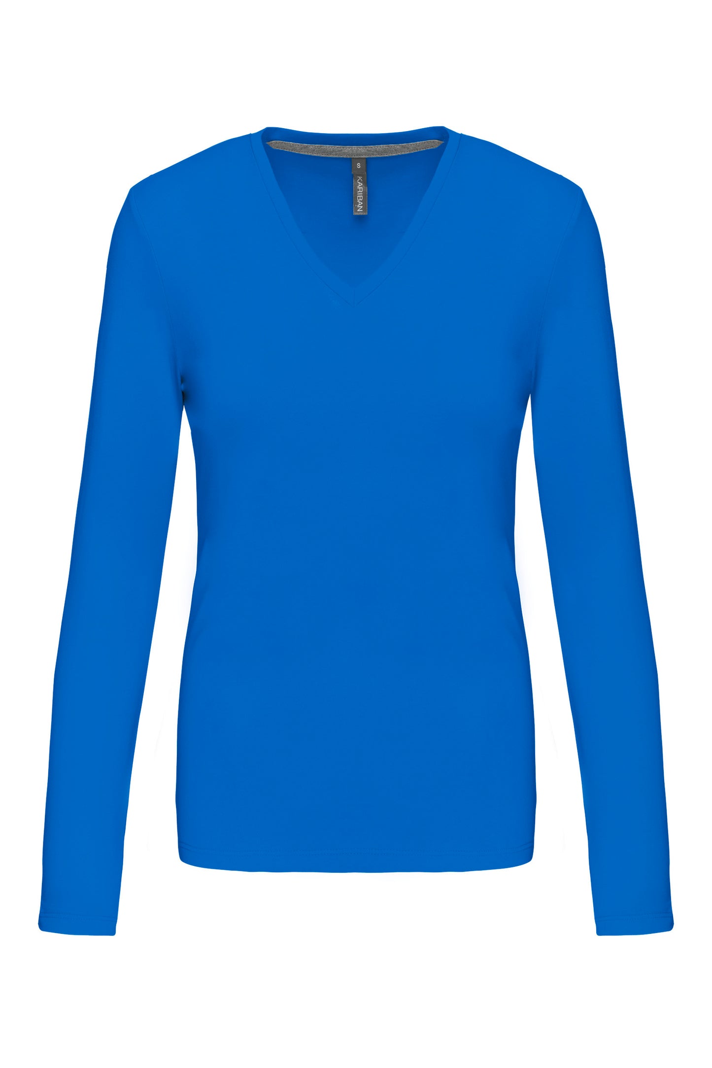 Dames t-shirt V-hals lange mouwen