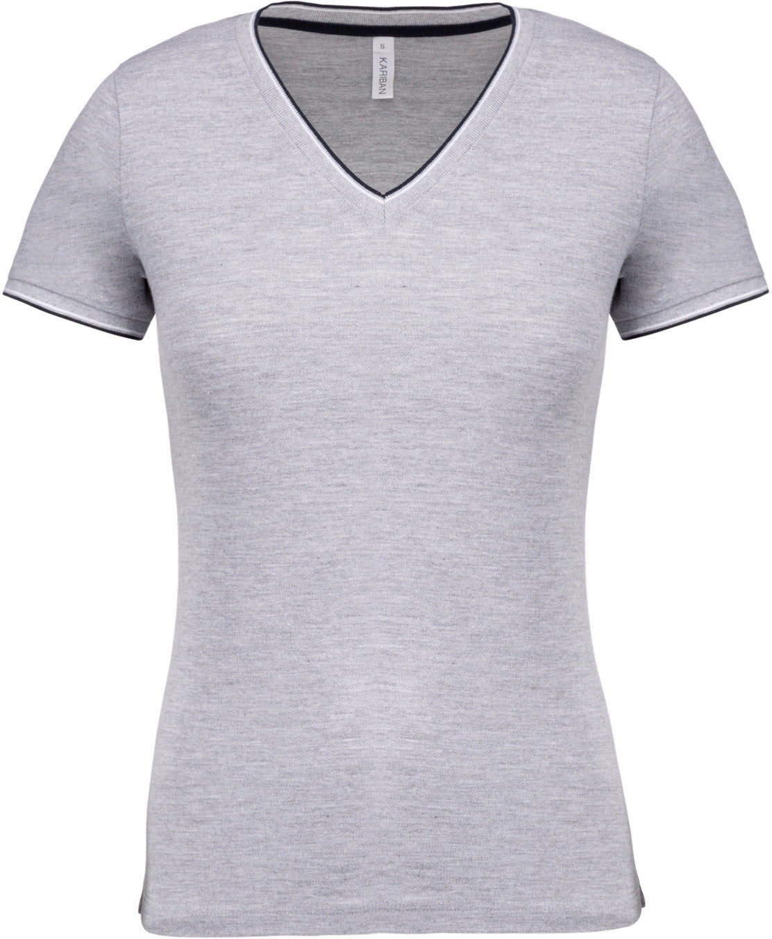 Dames-t-shirt piqué V-hals