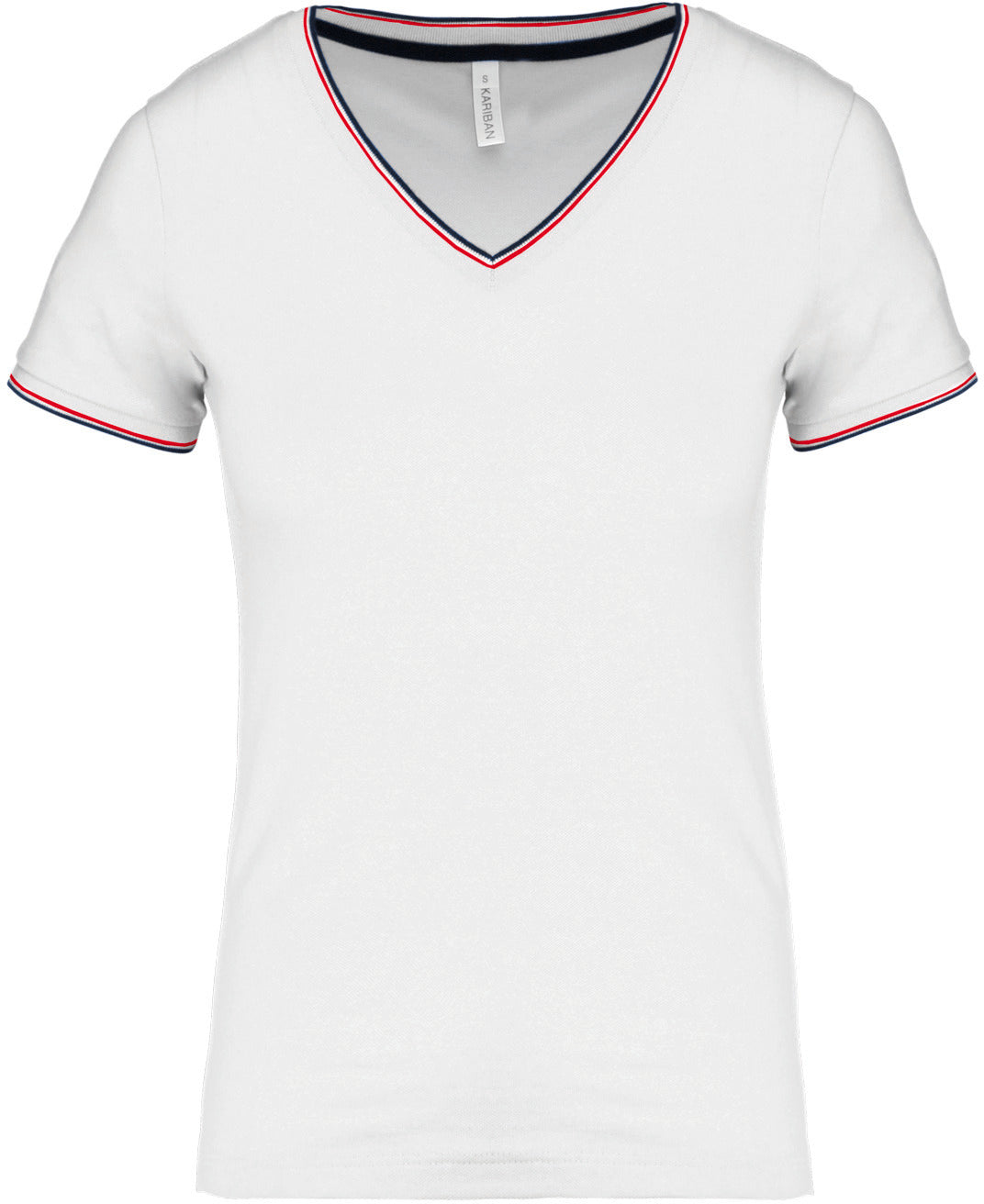 Dames-t-shirt piqué V-hals