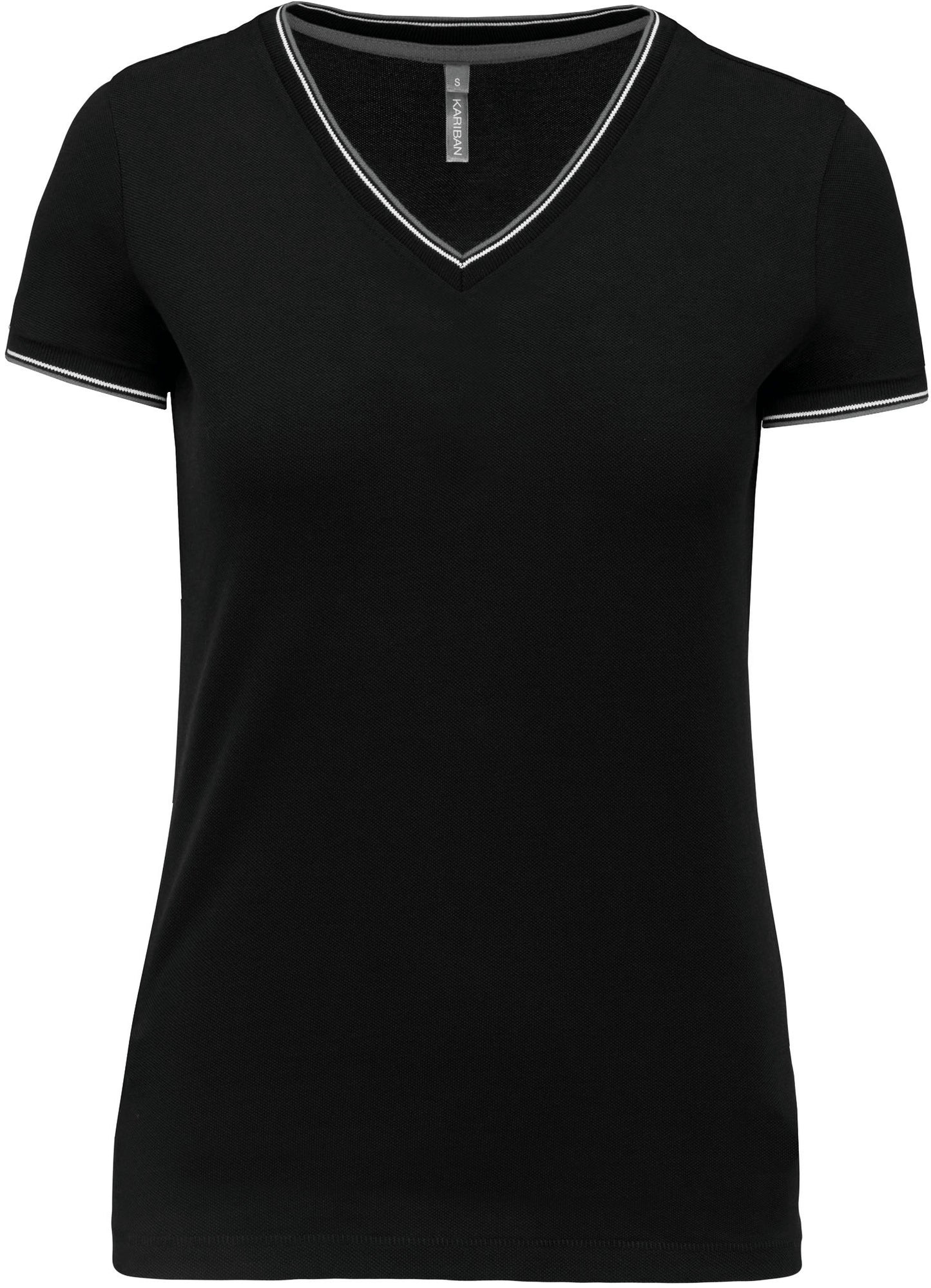Dames-t-shirt piqué V-hals