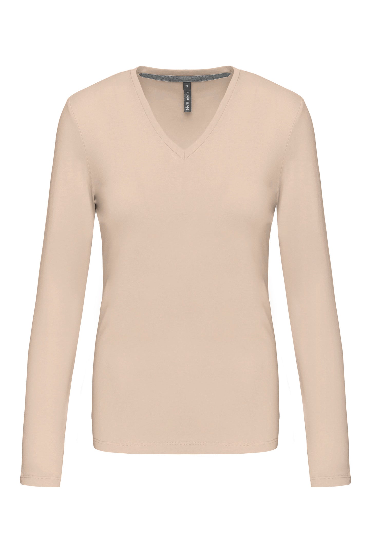 Dames t-shirt V-hals lange mouwen
