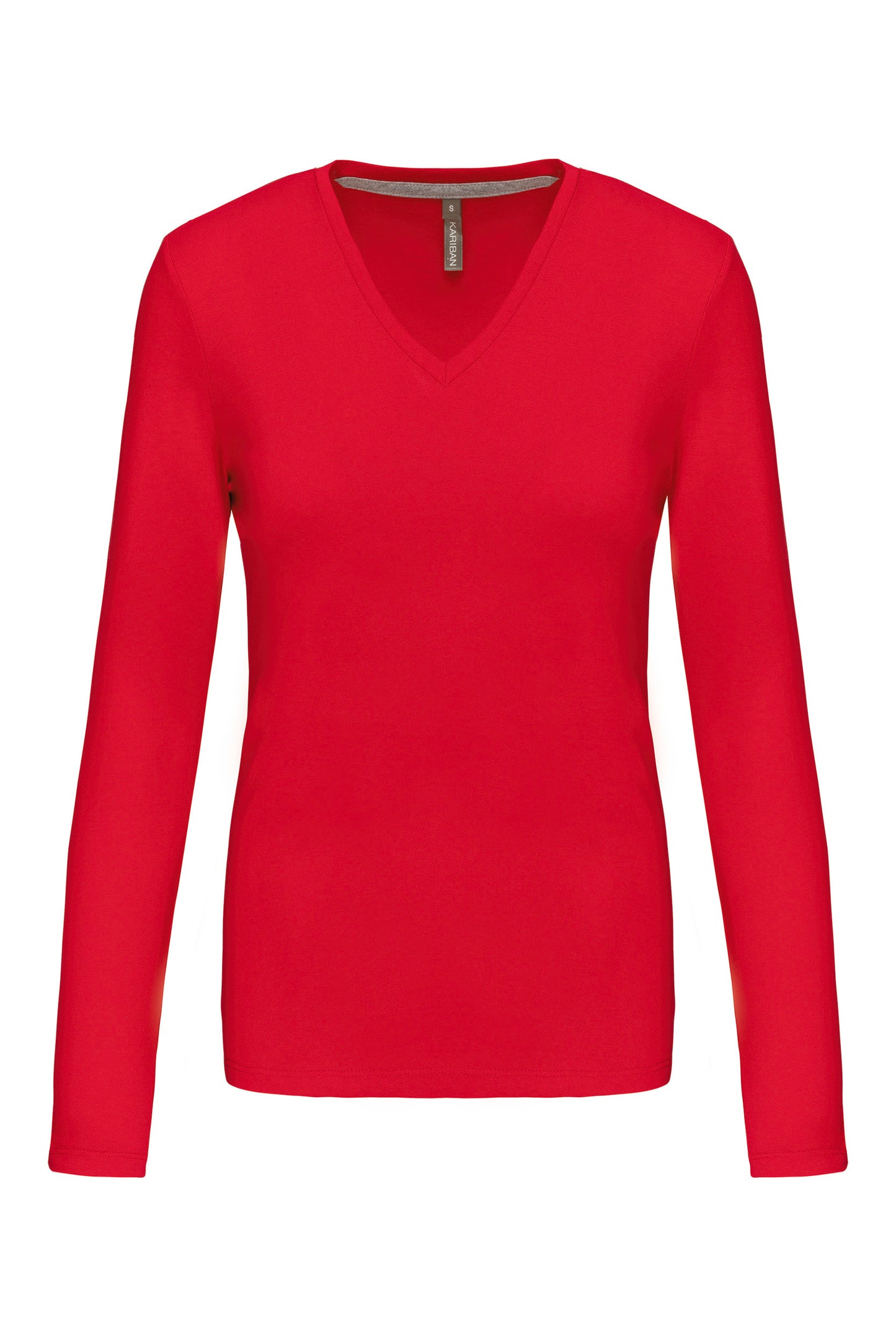 Dames t-shirt V-hals lange mouwen