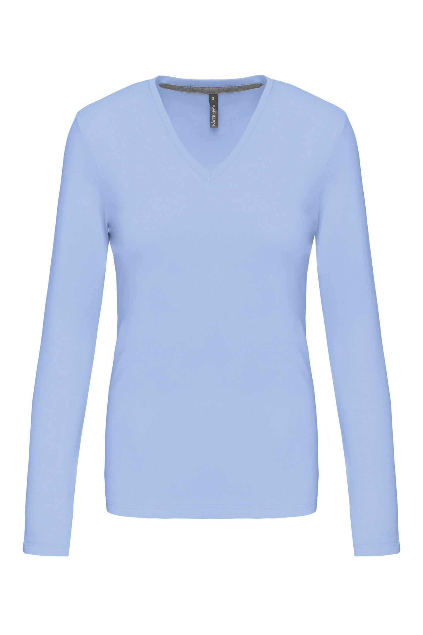 Dames t-shirt V-hals lange mouwen
